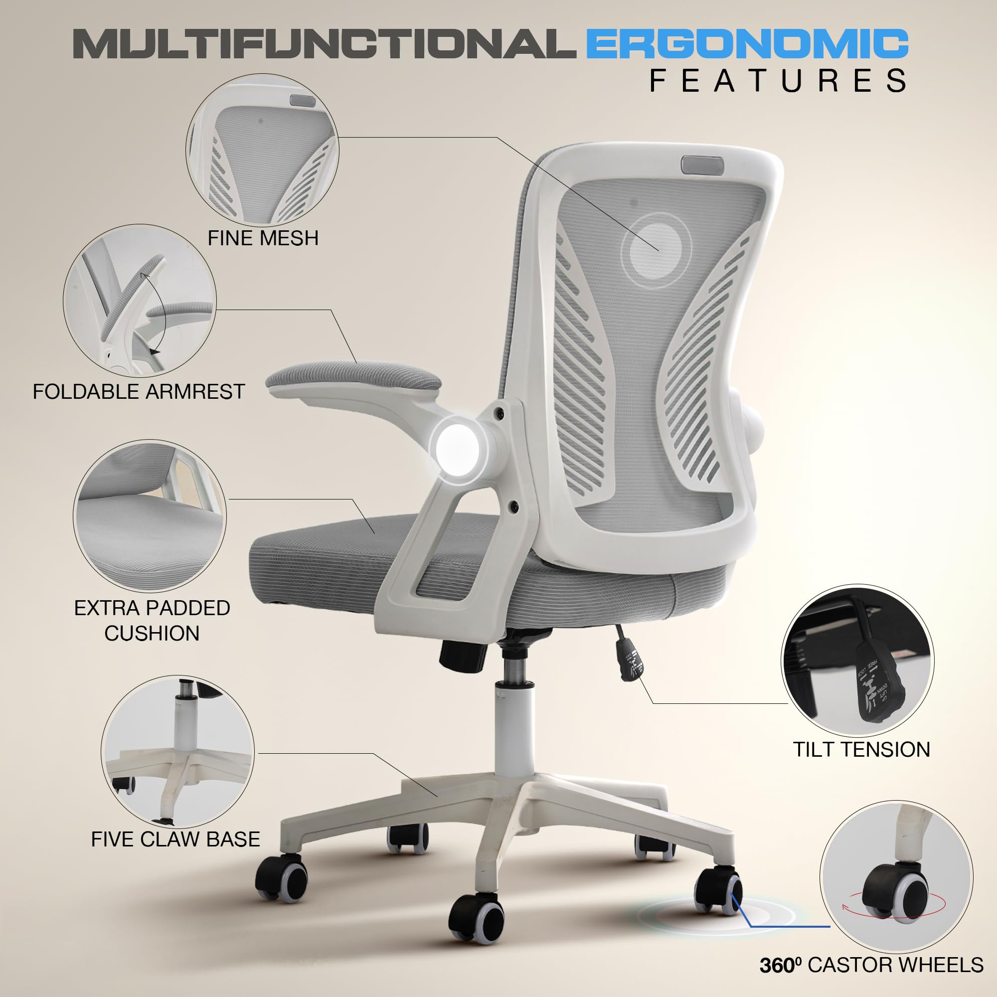 Drogo DynamicWing Ergonomic Office Chair for Work from Home