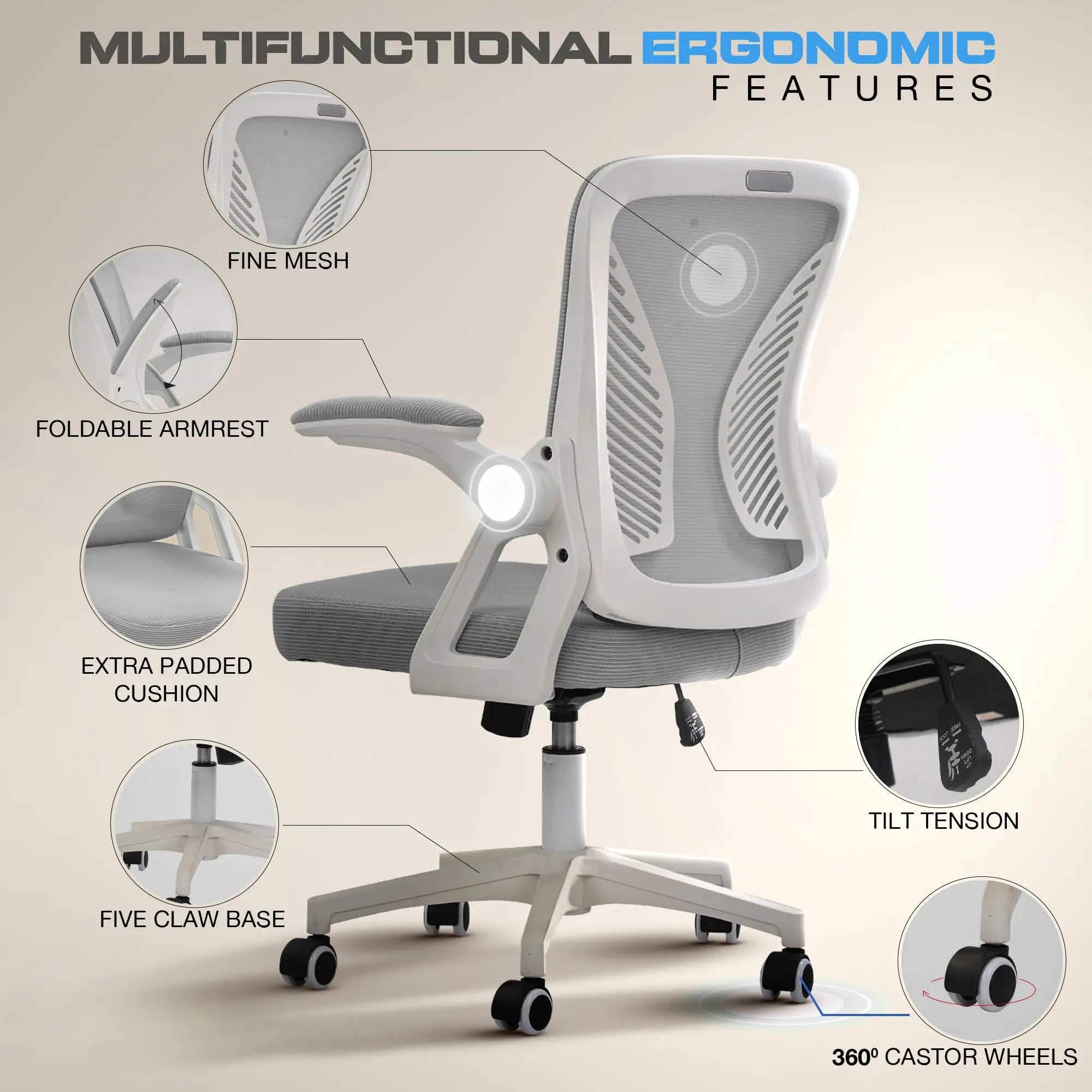 Drogo DynamicWing Ergonomic Computer Chair for Work from Home Galaxy Incorporation
