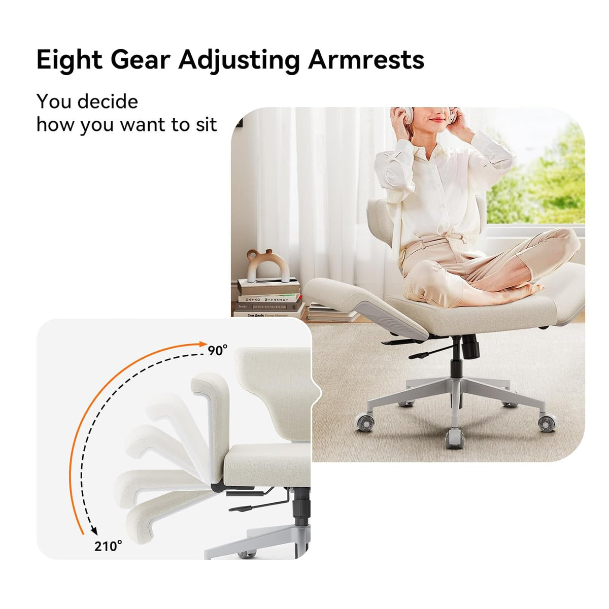 Freedom-X Multi-Position Cross Legged Office Chair (Grey)