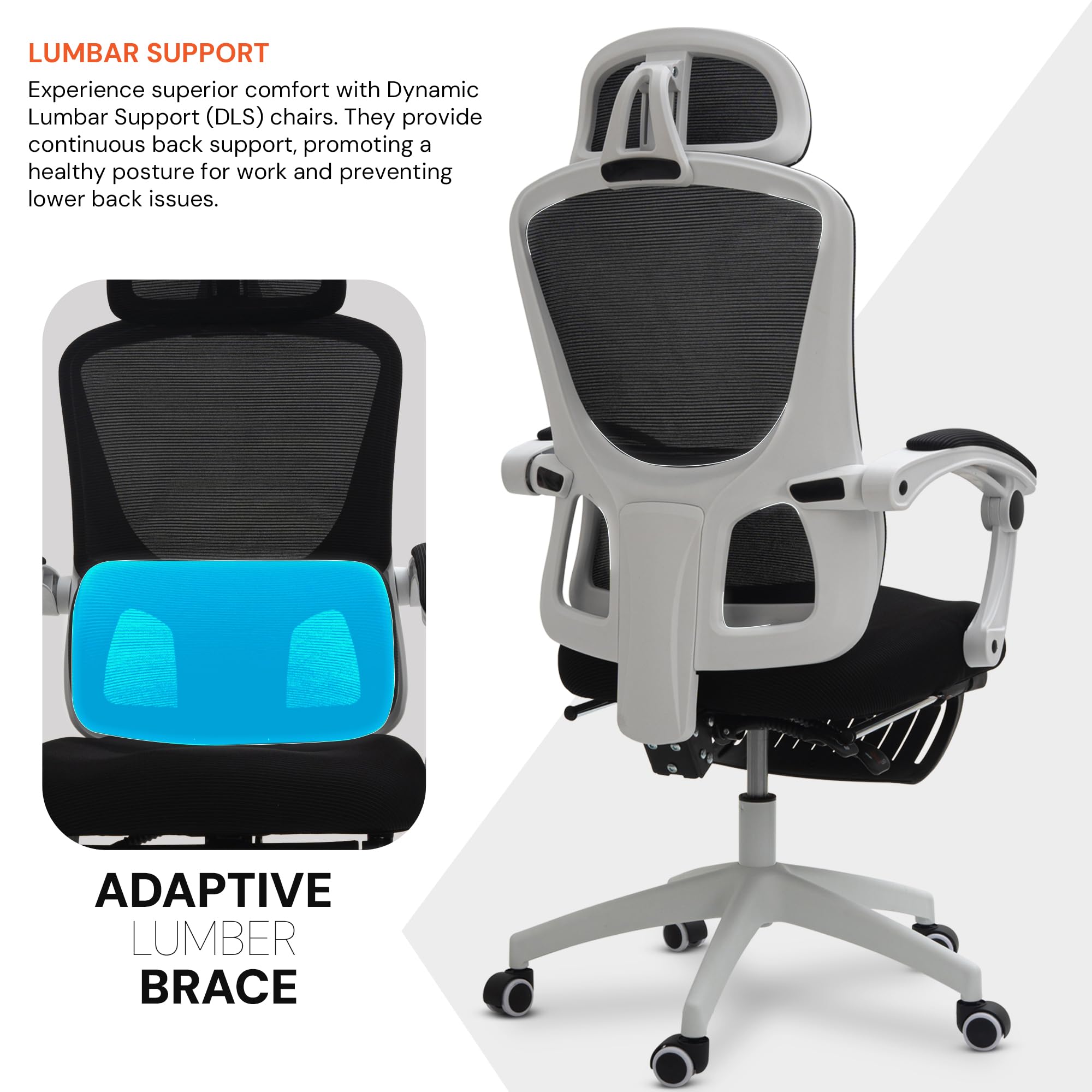 Drogo ComfortPro Premium Ergonomic Office Chair for Work from Home,Mesh Chair for Office