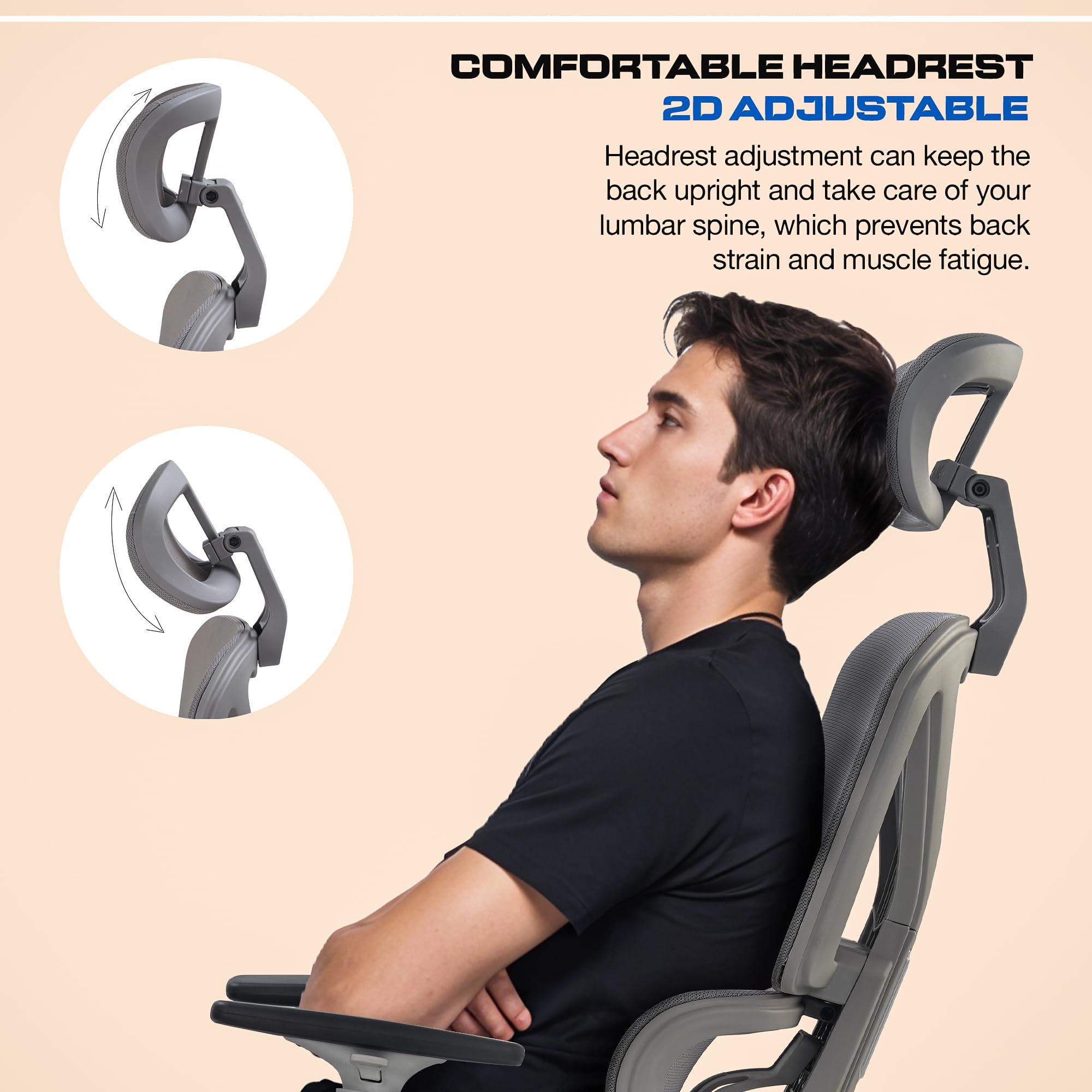 Drogo FlexY Series Ergonomic Office Mesh Chair with Armrest