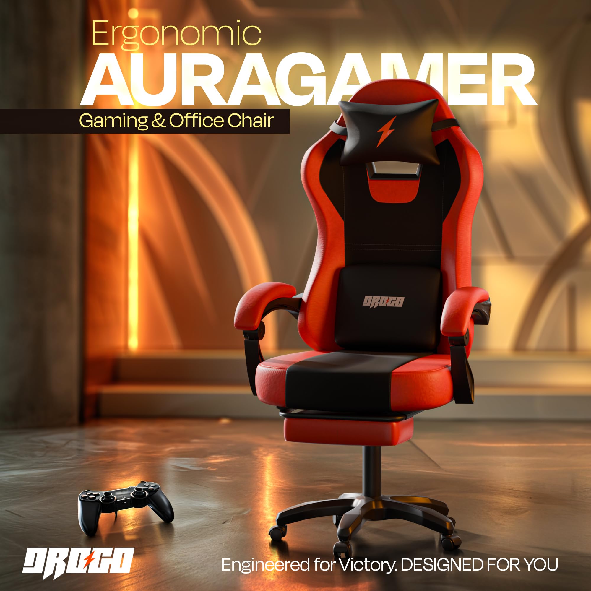 Drogo Aura Ergonomic Gaming Chair with Premium PU Leather Fabric