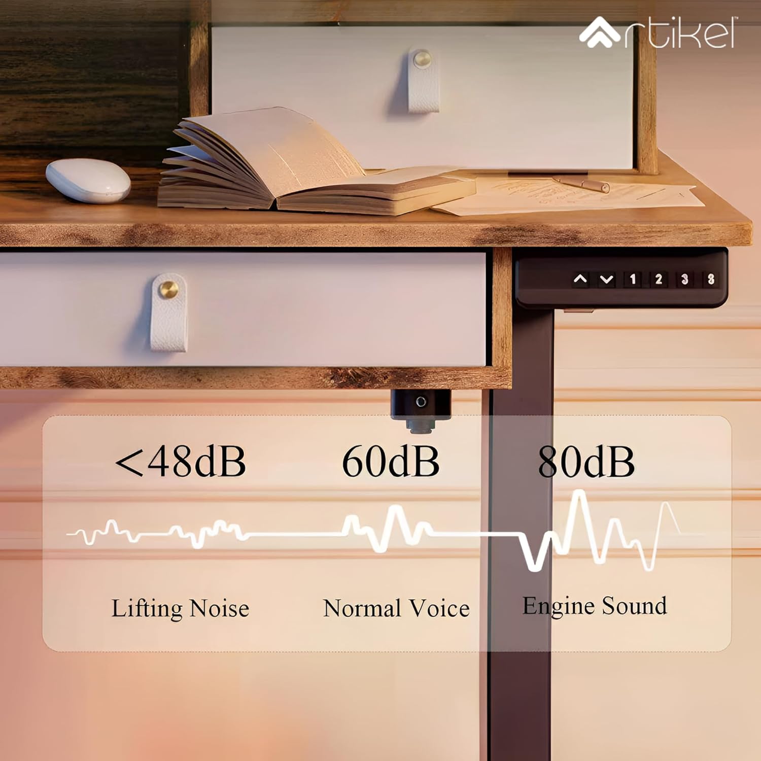 Drogo Valor Electric Height Adjustable Standing Desk with Storage Drawers Drogo India