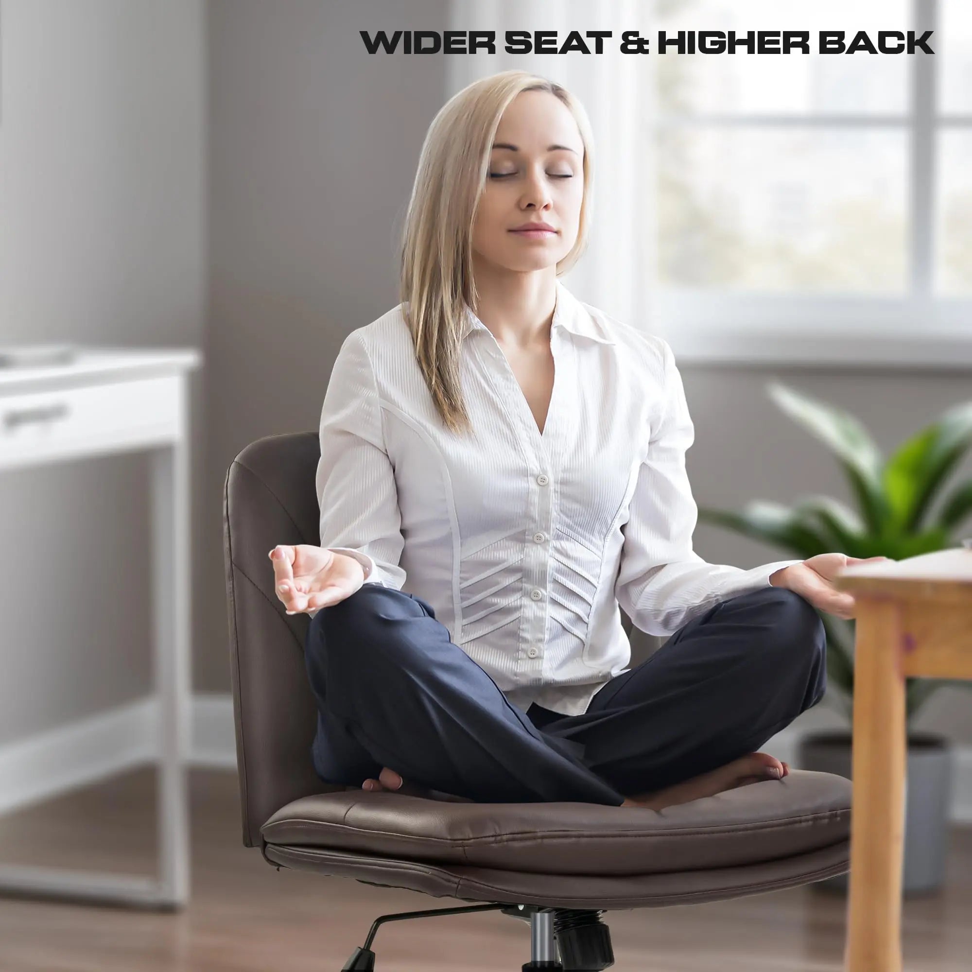 Drogo Zen Pro Cross Legged Chair for Work from Home, Cross Legged Wide Computer Chair Galaxy Incorporation