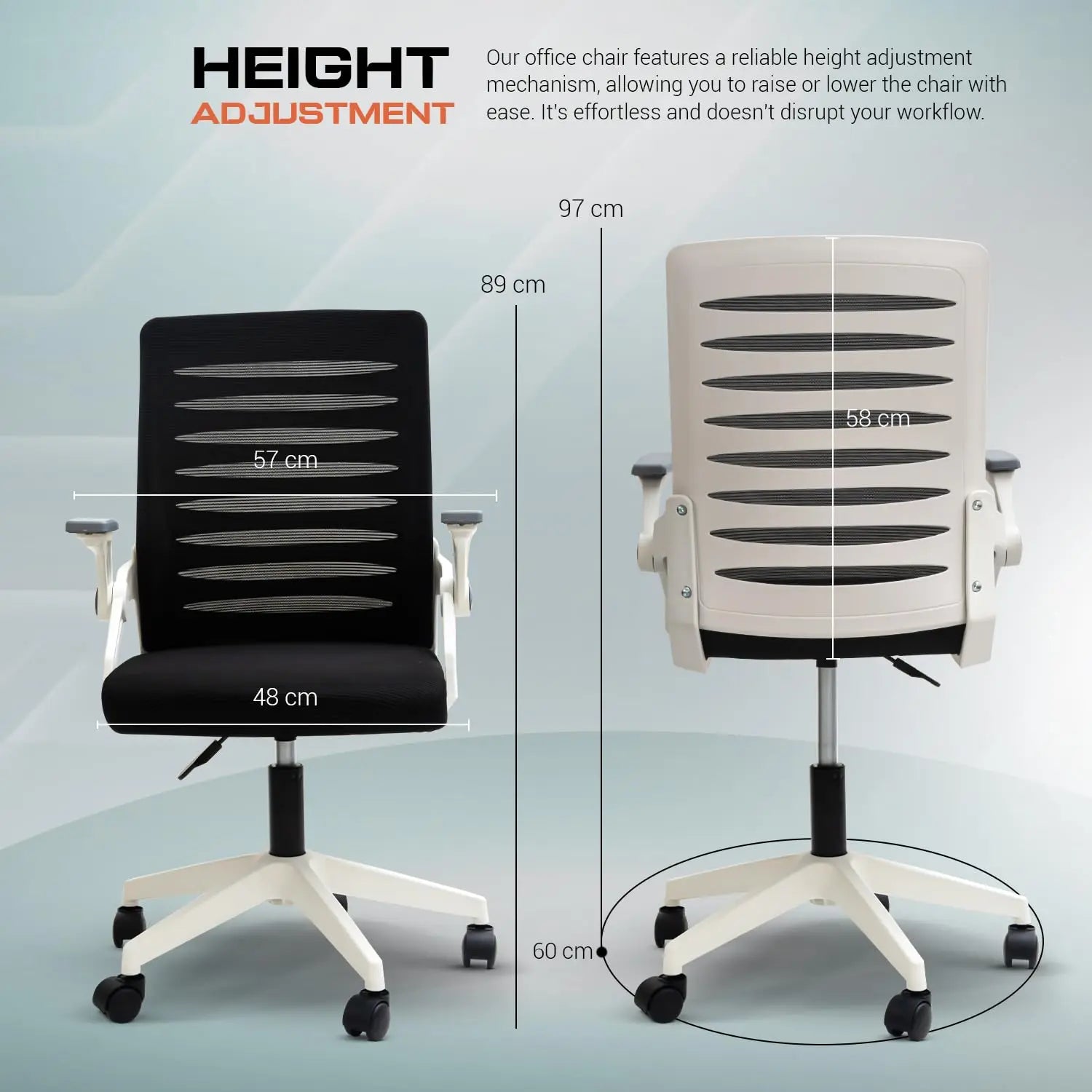 Drogo PrimeComfort Ergonomic Office Chair for Work from Home, Computer Chair with Adjustable Seat Height Galaxy Incorporation