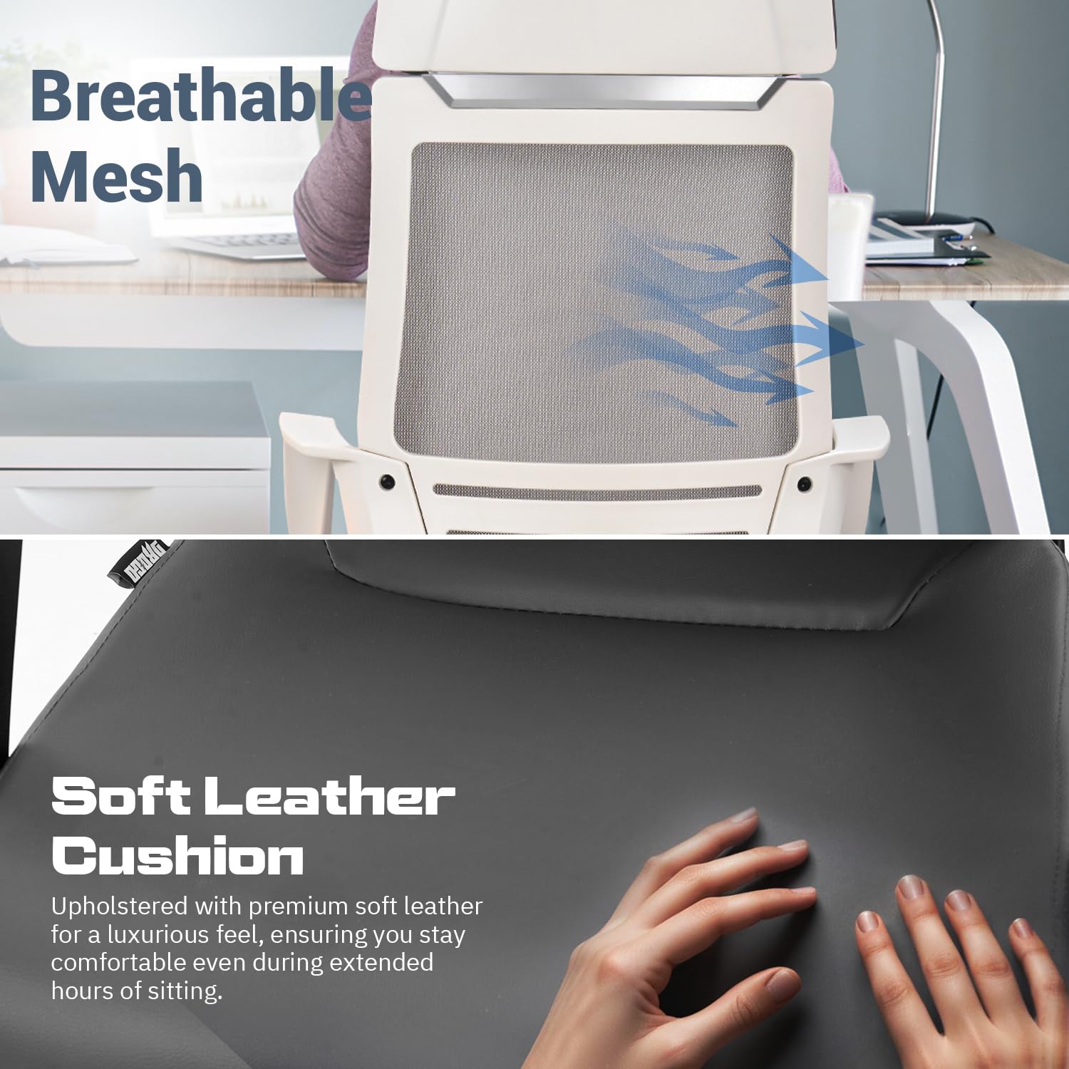 Drogo Lumina Pro Ergonomic Premium Leatherette Office Chair for Work at Home