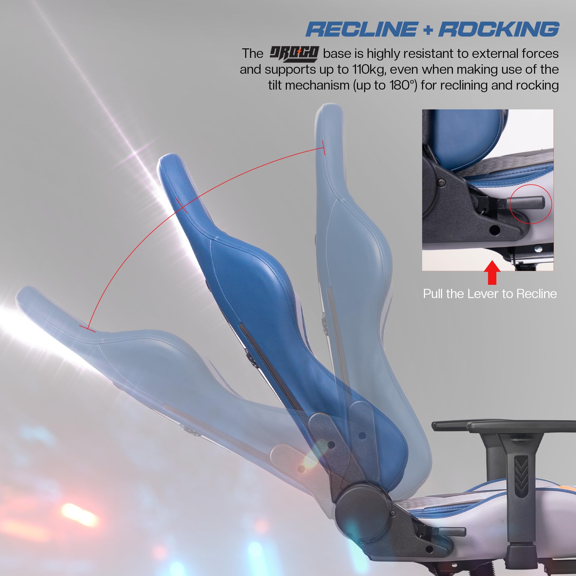 Drogo Racer Pro Series Gaming Chair Computer Chair With Pu Leather, Adjustable Seat