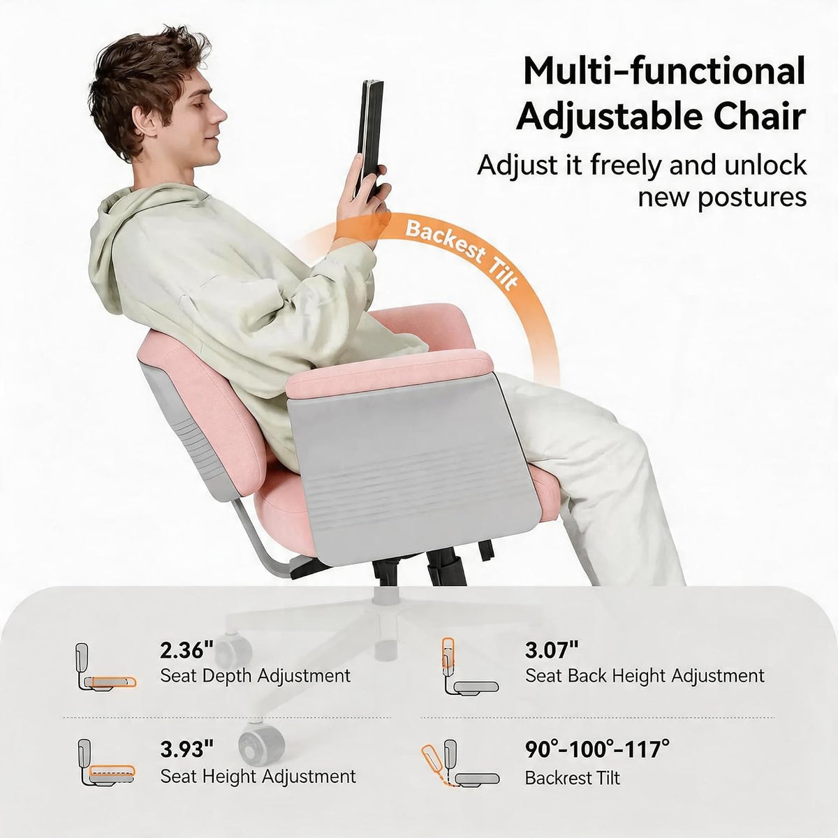 Freedom-X Multi-Position Cross Legged Office Chair (Grey)