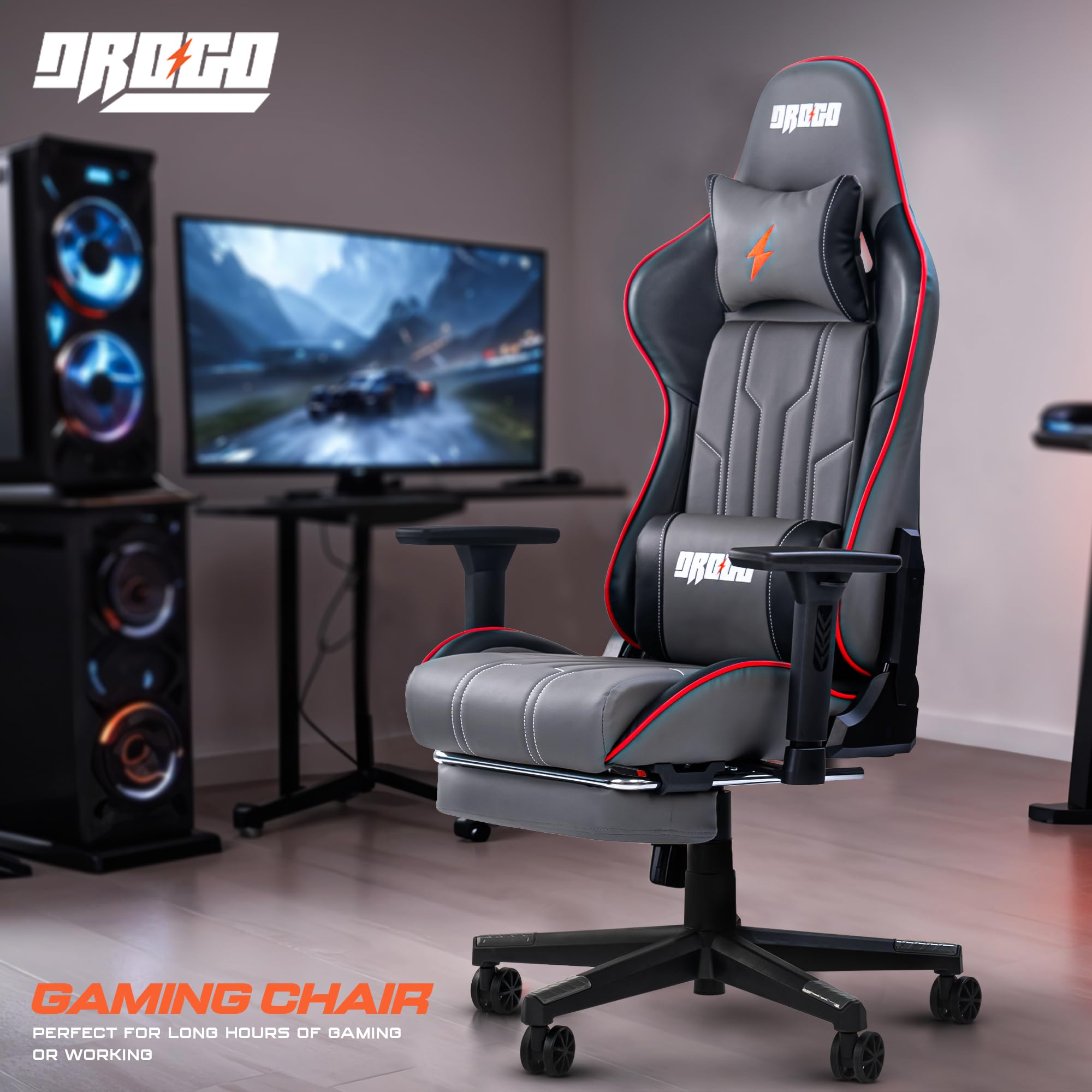 Drogo Wrath Pro Ergonomic Gaming Chair with Adjustable Seat, PU Leather