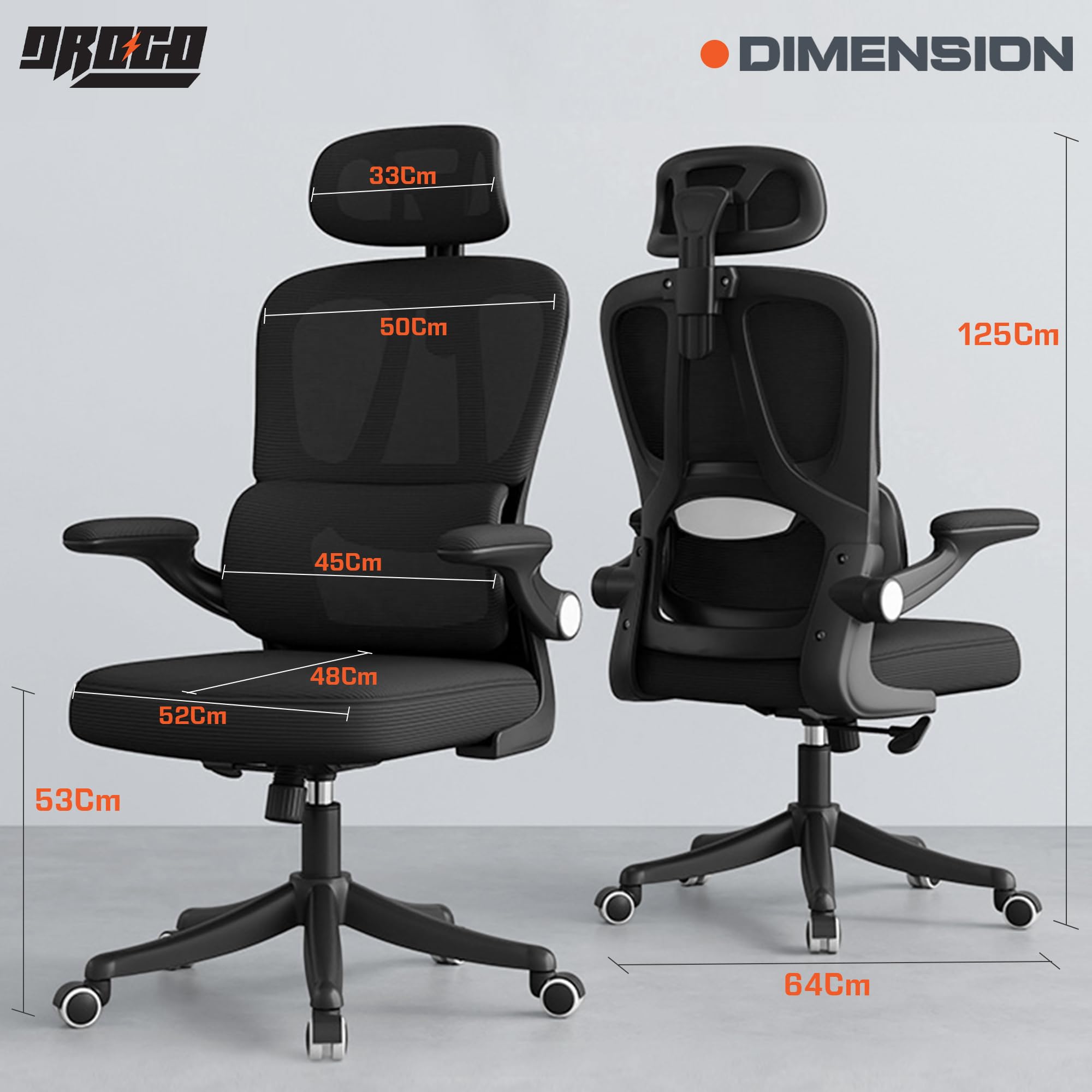 Drogo Ergonomic Office Chair for Work from Home, Desk Chair
