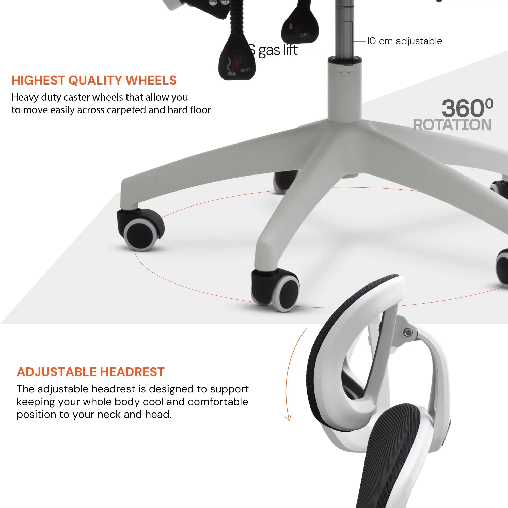 Drogo ComfortPro Premium Ergonomic Adjustable Office Chair for Work from Home,Mesh Chair for Office Galaxy Incorporation