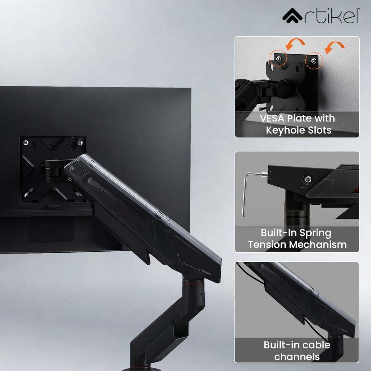 Drogo Armour Monitor Stand for Desk Mount Adjustable Spring Drogo