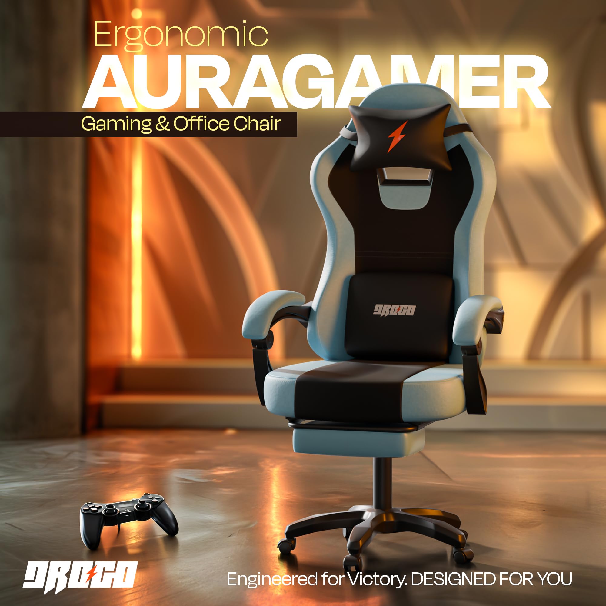 Drogo Aura Ergonomic Gaming Chair with Premium PU Leather Fabric