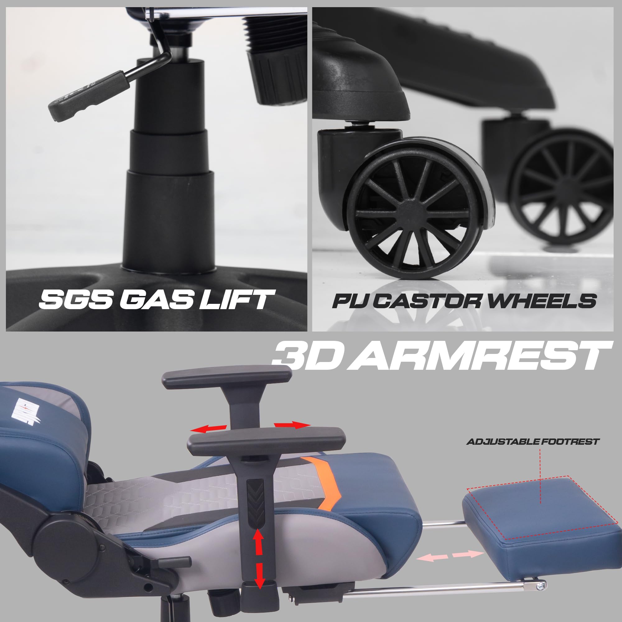 Drogo Racer Pro Series Gaming Chair Computer Chair With Pu Leather, Adjustable Seat