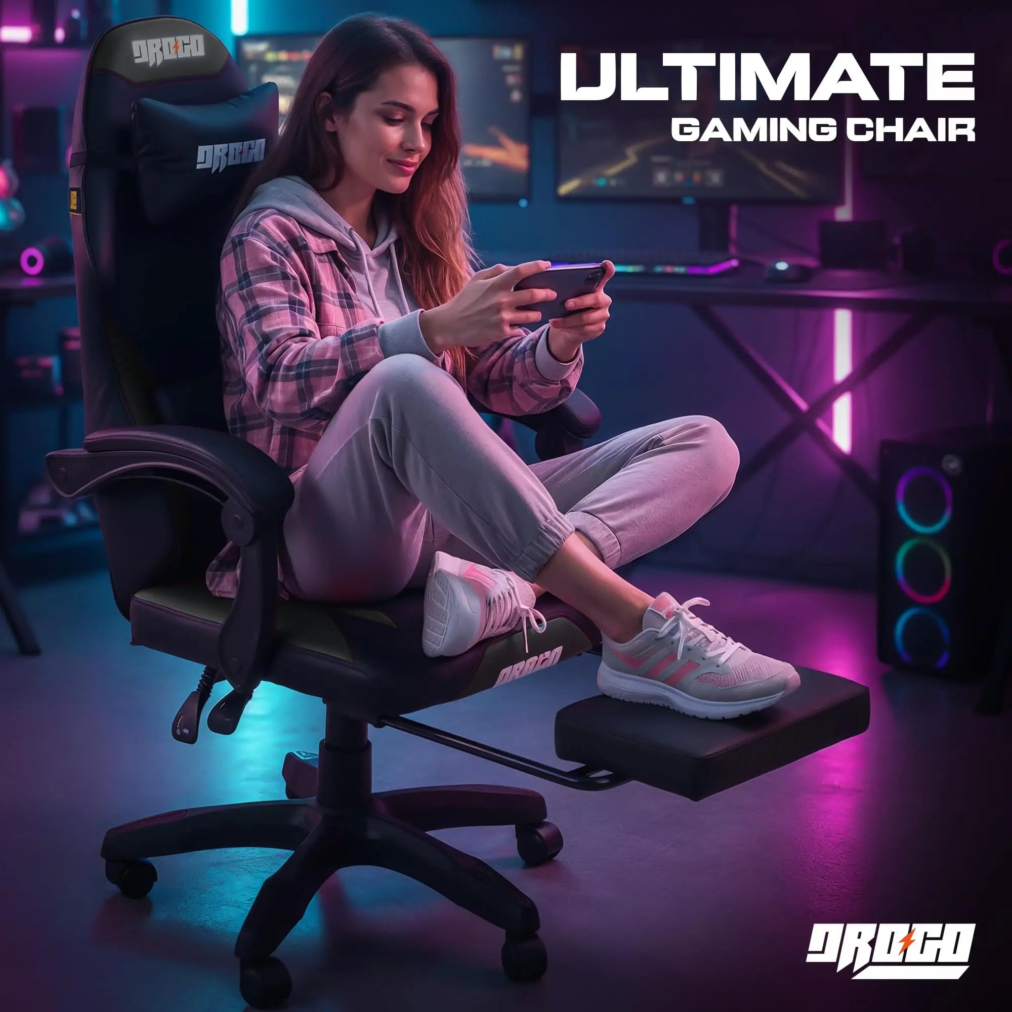 Drogo Auro X1 Ergonomic Gaming Chair with Premium PU Leather Fabric Drogo India