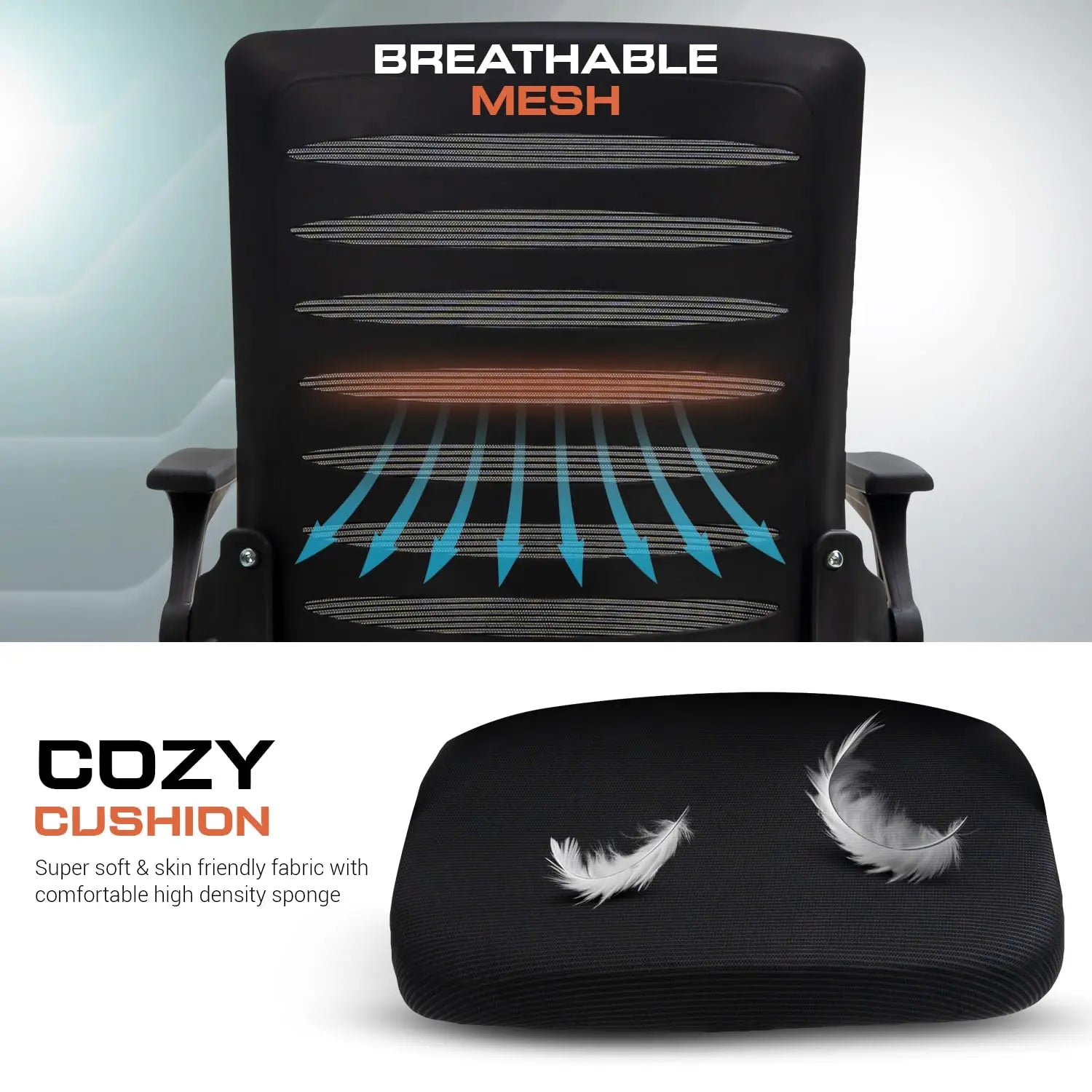 Drogo PrimeComfort Ergonomic Office Chair for Work from Home, Computer Chair with Adjustable Seat Height Galaxy Incorporation