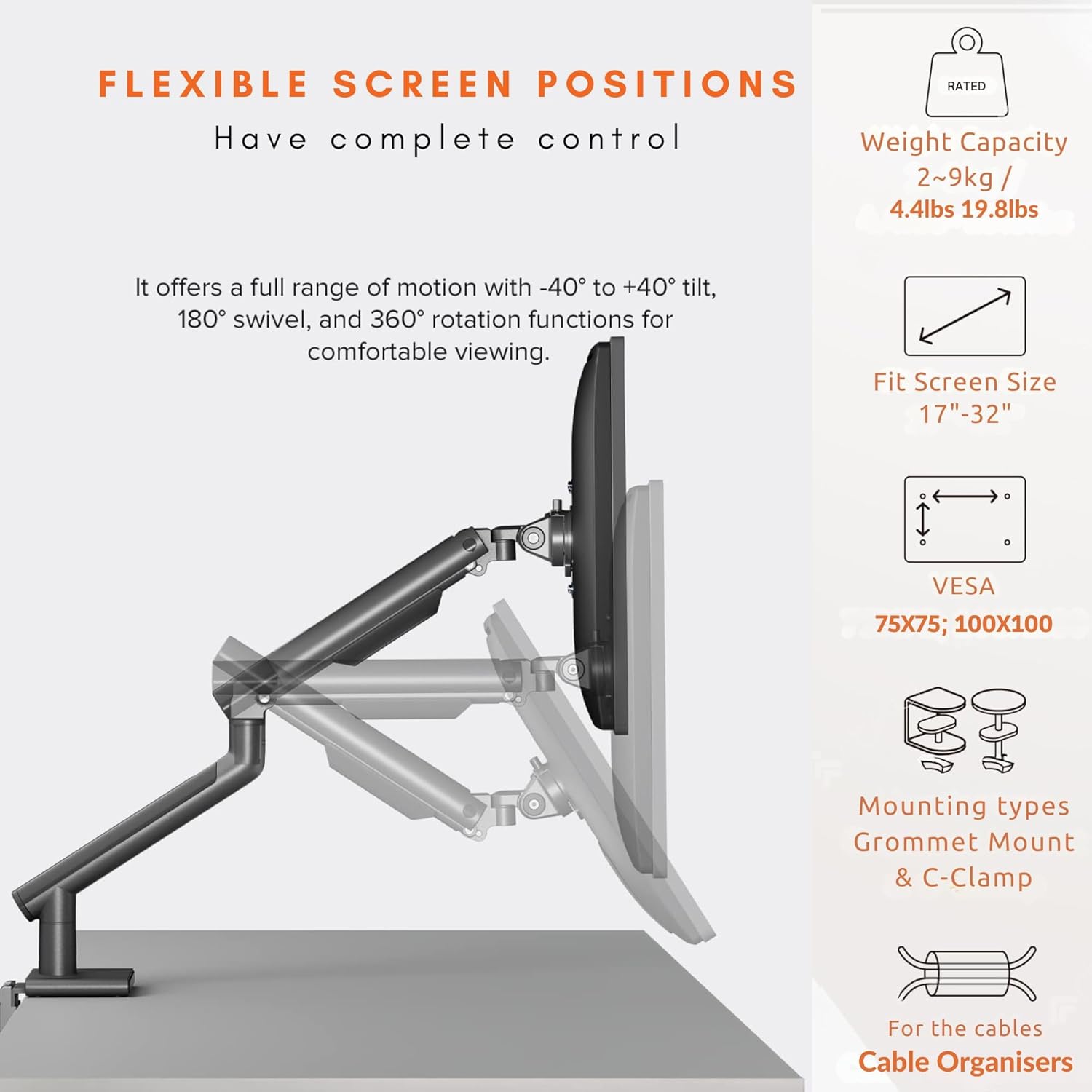 single monitor desk mount