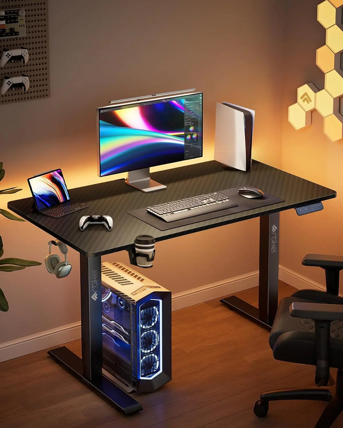 Drogo Artidesk Series Adjustable Electric Gaming Table Diy, Sit Stand Gaming Desk, with 3 Yr Warranty 120X60Cm - Carbon Black Drogo India
