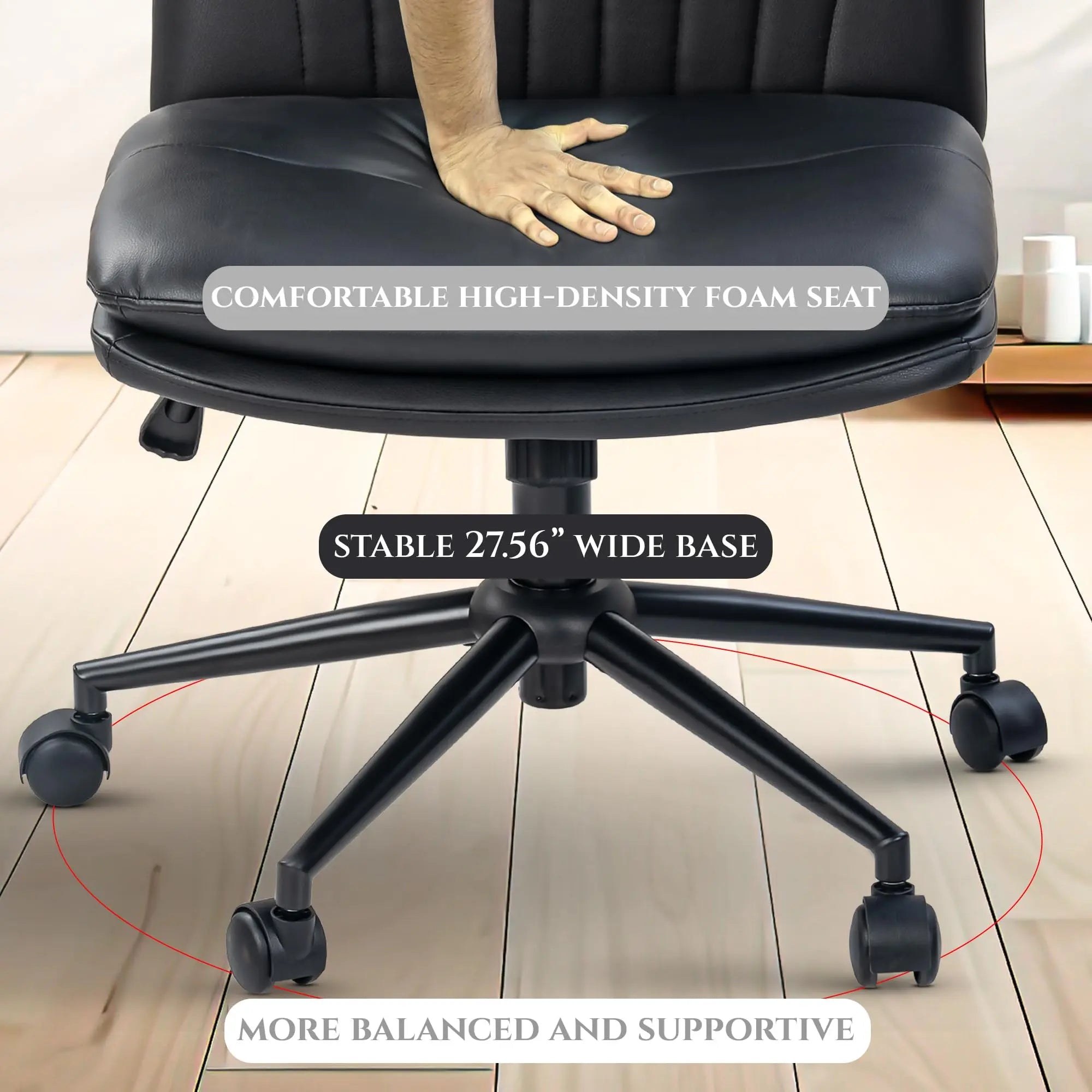 Drogo Zen Pro Cross Legged Chair for Work from Home, Cross Legged Wide Computer Chair Galaxy Incorporation