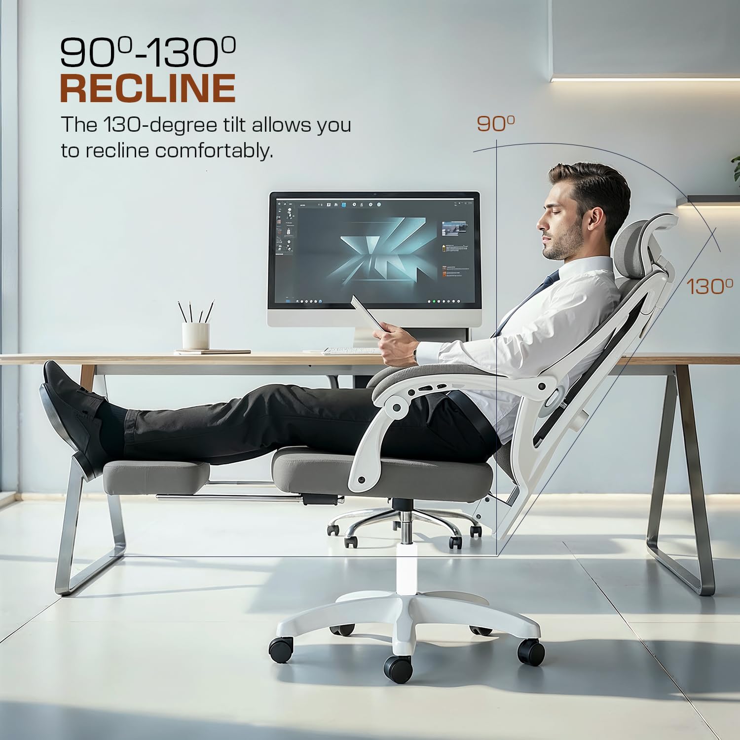 Drogo Flexo Ergonomic Office Chair For Work From Home With Breathable Mesh