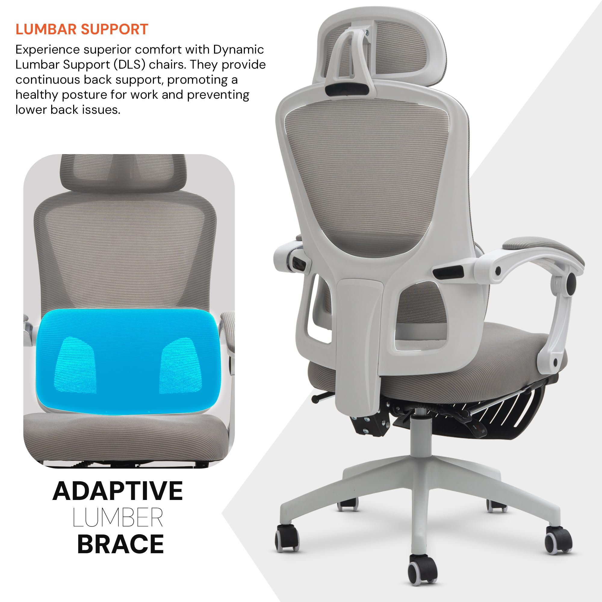 Drogo ComfortPro Premium Ergonomic Office Chair for Work from Home,Mesh Chair for Office