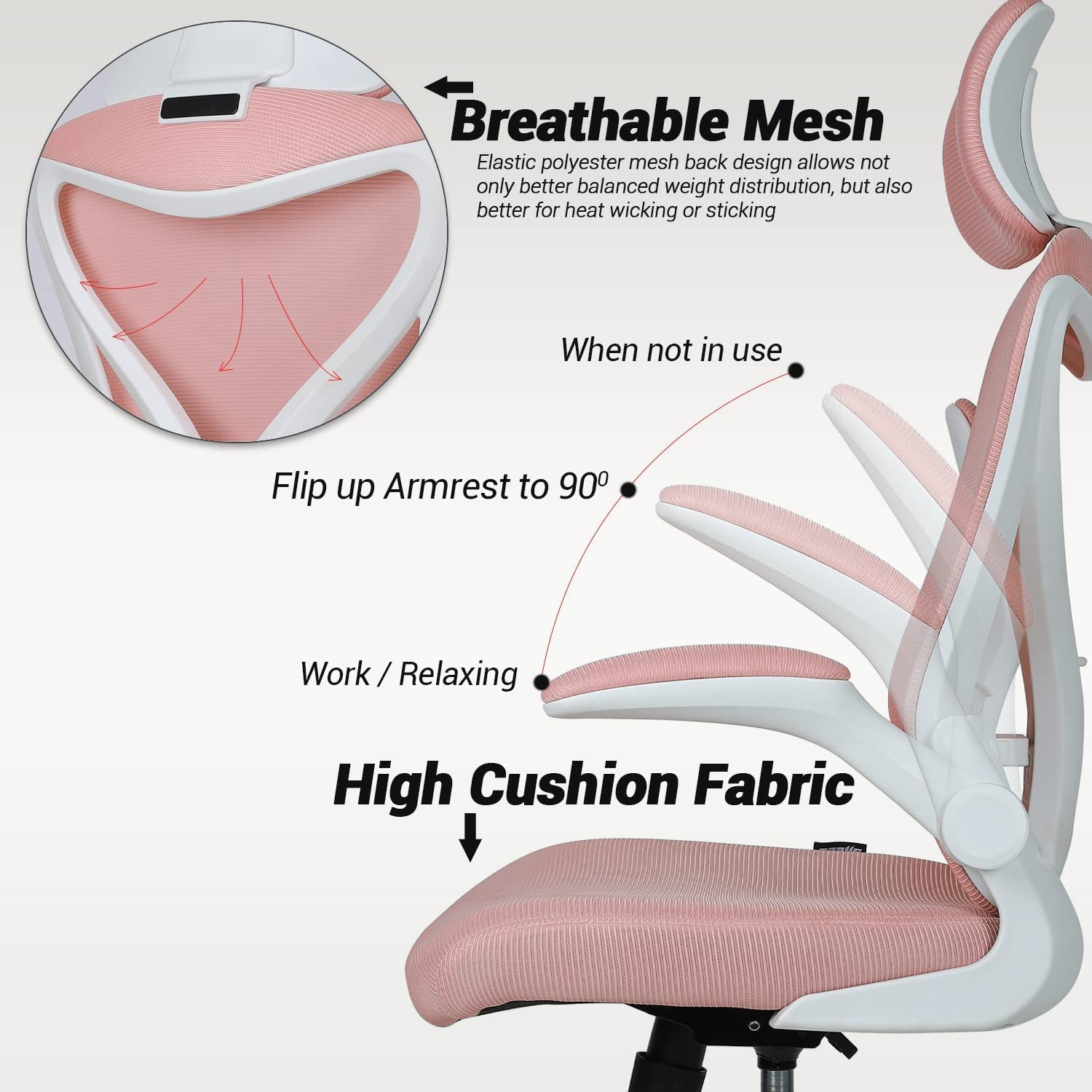 Drogo Marshal Pro Premium Ergonomic Office Chair for Work from Home, Flip-up Armrest