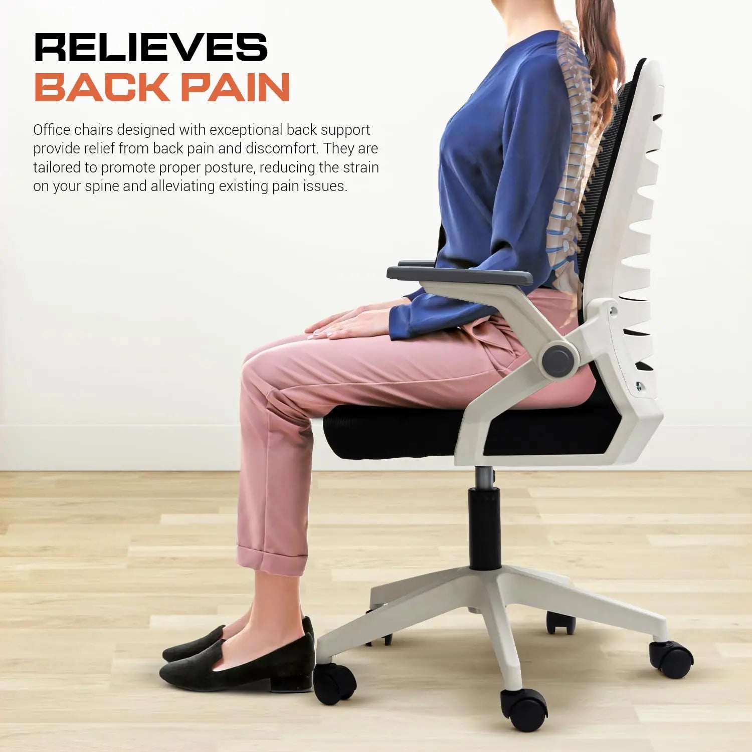 Drogo PrimeComfort Ergonomic Office Chair for Work from Home, Computer Chair with Adjustable Seat Height Galaxy Incorporation