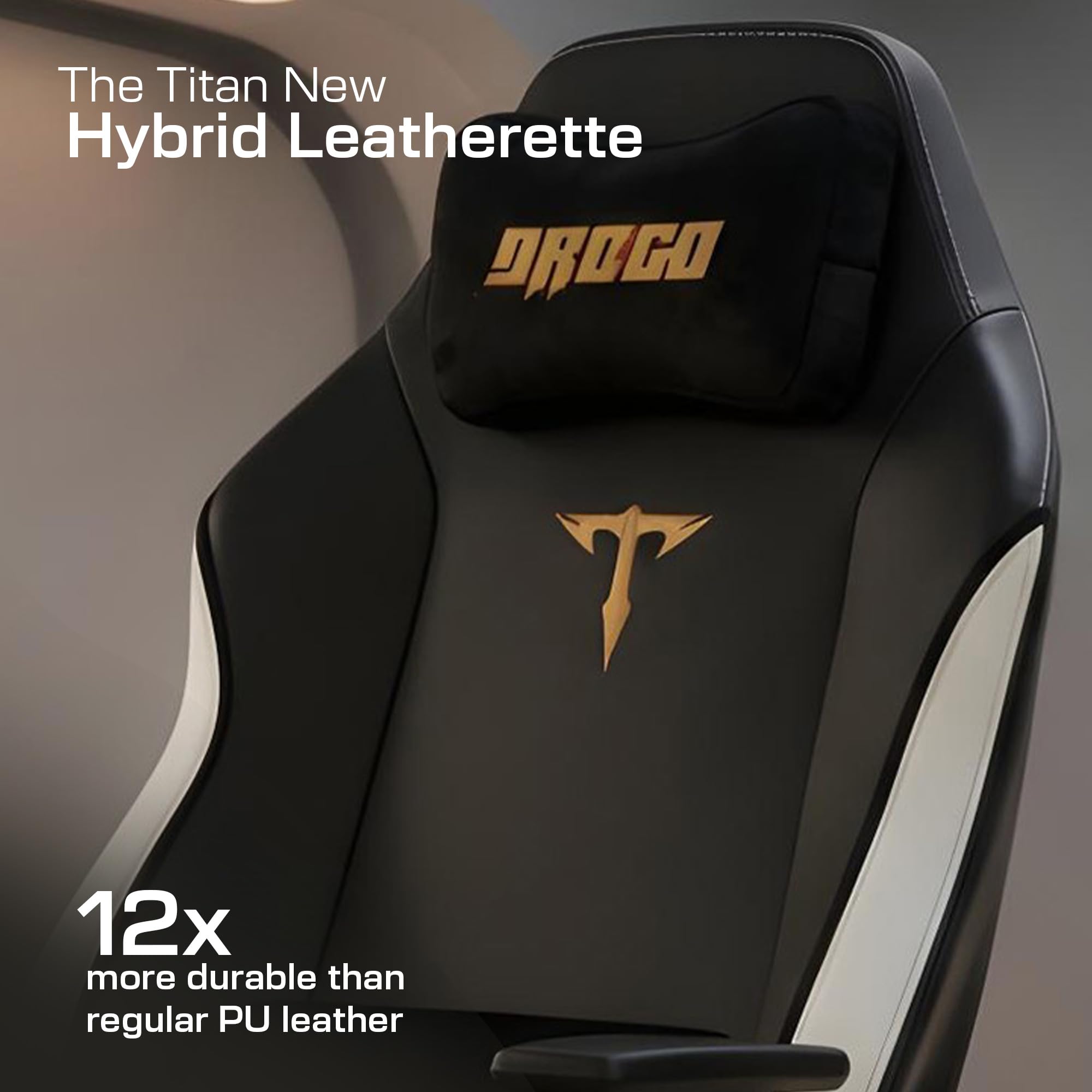 Drogo Titan Leto Ergonomic Gaming Chair with Hybrid Leatherette Fabric