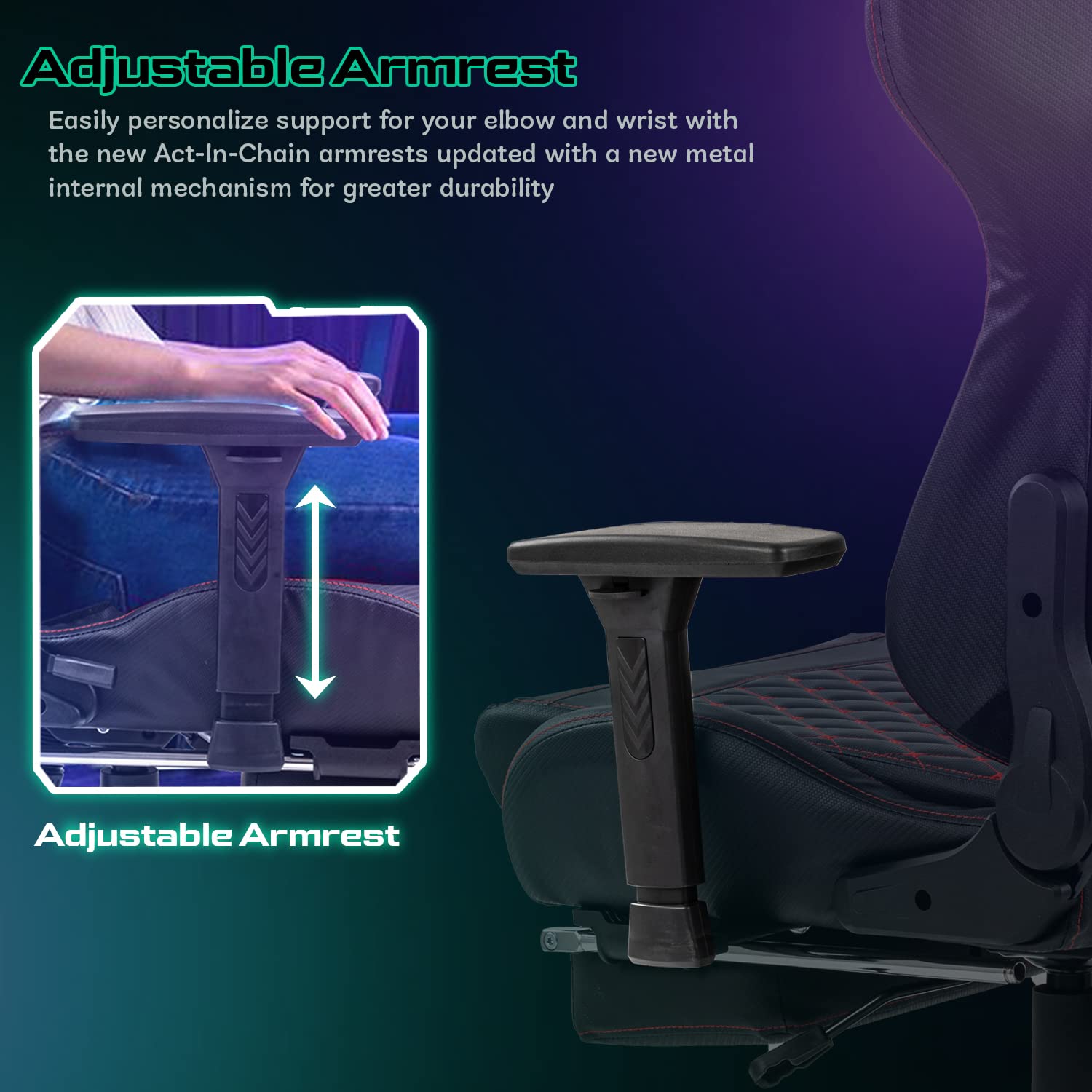 Drogo Emperor Pro Ergonomic Gaming Chair With Footrest, Adjustable Seat & 3D Arm Rest