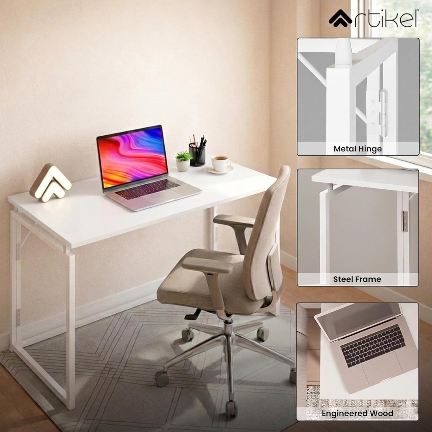 Drogo Foldable Wooden Study Table Computer Desk for Home Office Drogo