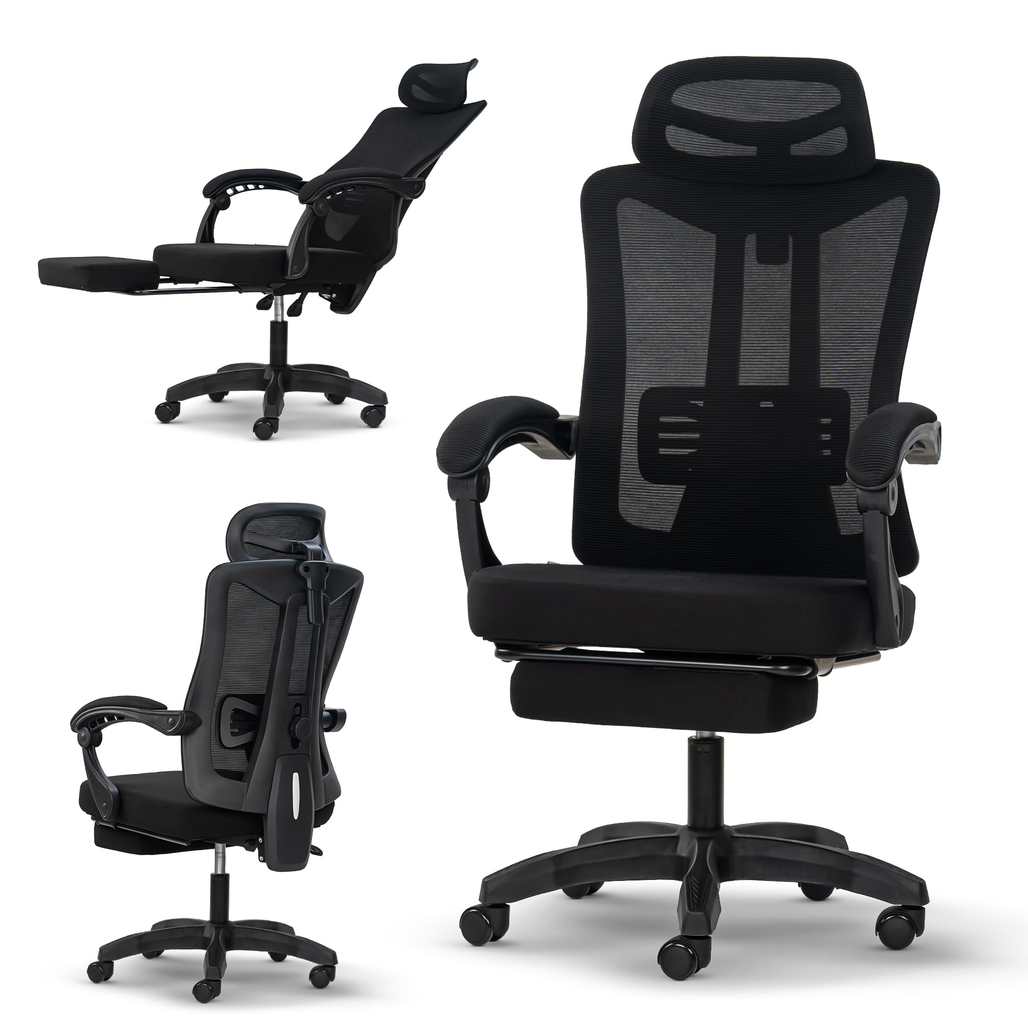 Drogo Flexo Ergonomic Office Chair For Work From Home With Breathable Mesh, Armrest, 2D Headrest & Adjustable Lumbar Support