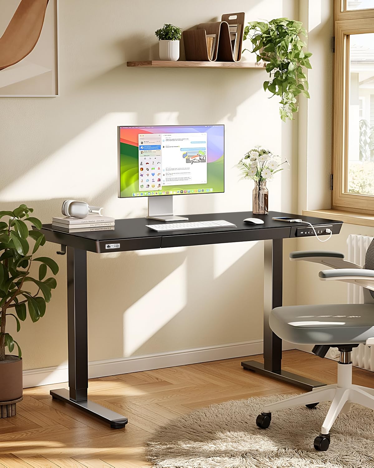 Drogo Artikel Advanced Pro Electric Height Adjustable Table DIY with 3 Year Warranty | Sit Stand Computer Desk 120 X 60 Cm - Black