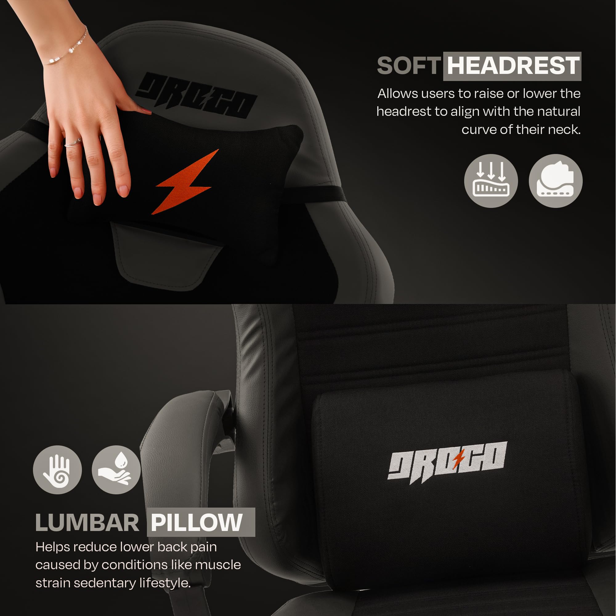 Drogo Aura Ergonomic Gaming Chair with Premium PU Leather Fabric