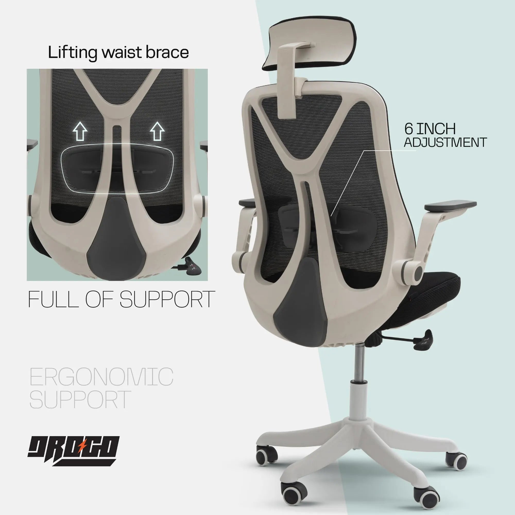 Drogo ComfortFlex Premium Ergonomic Office Chair for Work from Home Galaxy Incorporation