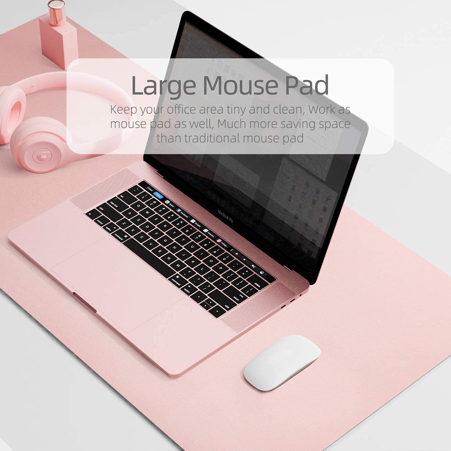 Drogo Dual-Sided Vegan Leather Mouse Pad Desk Mat for Office/Gaming (90x45cm)