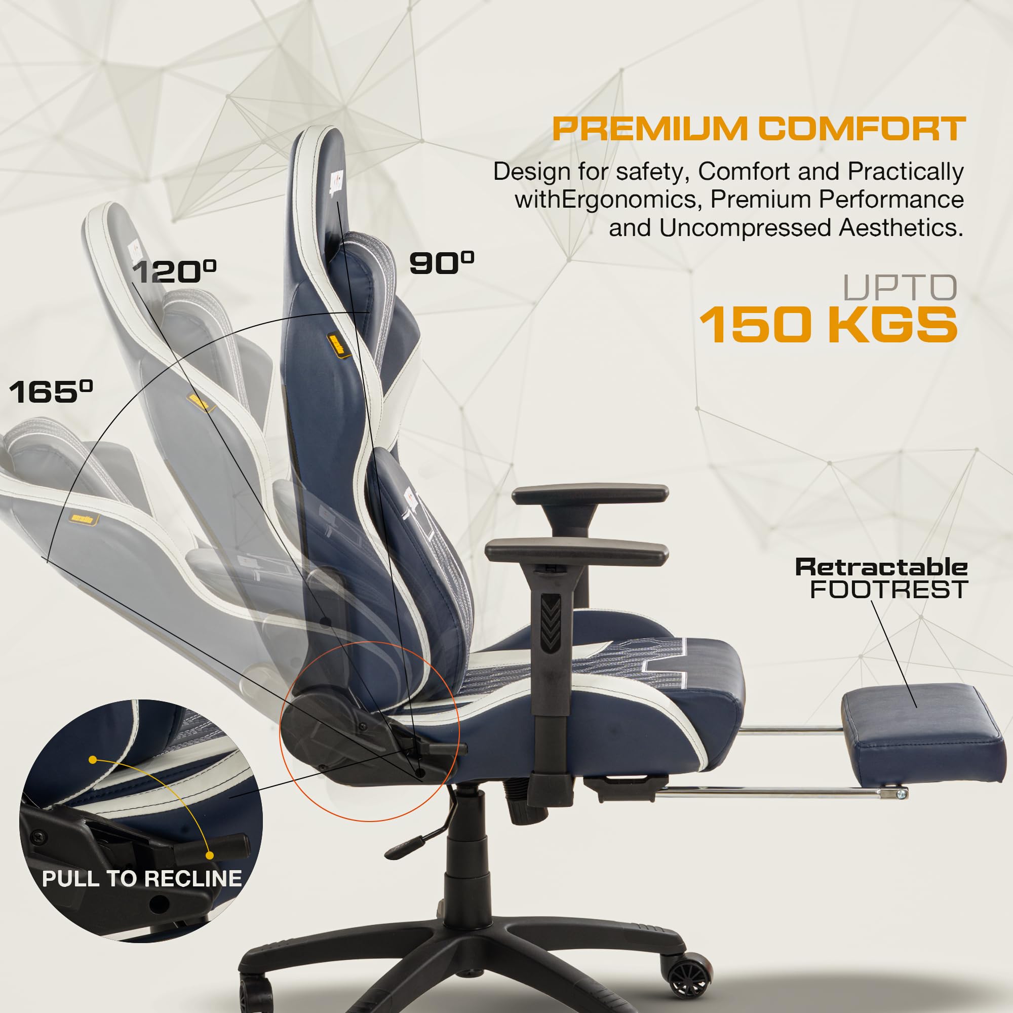 Drogo Matrix Series Multi-Purpose Ergonomic Gaming Chair with Adjustable Seat Height