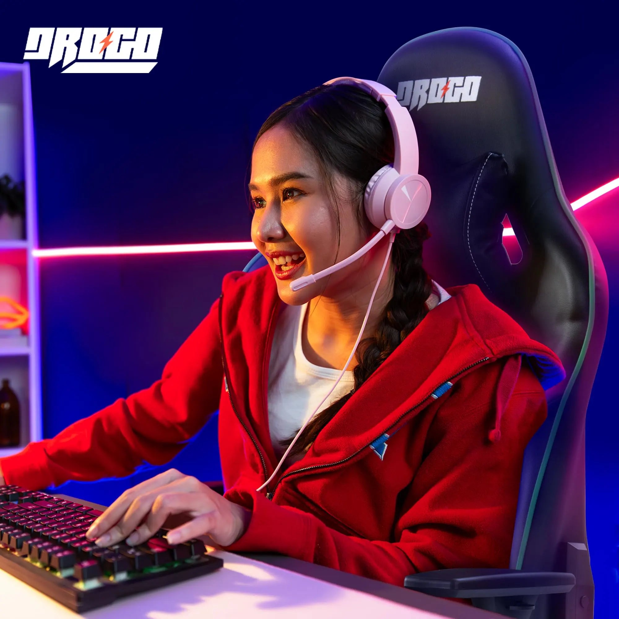 Drogo Wrath Pro Ergonomic Gaming Chair with Adjustable Seat, PU Leather Drogo India