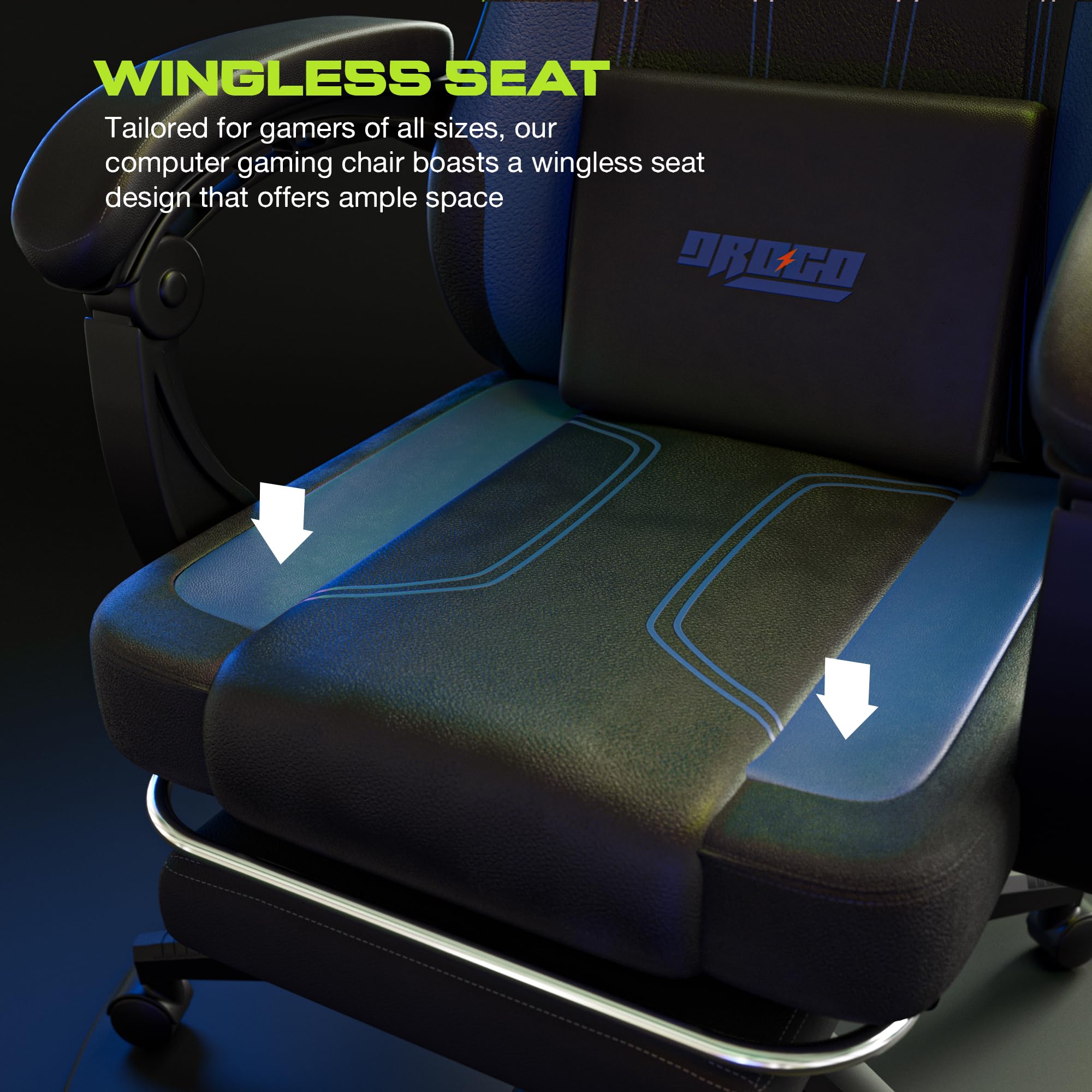 Drogo Phantom Ergonomic Gaming Chair with Premium PU Leather, Adjustable Neck