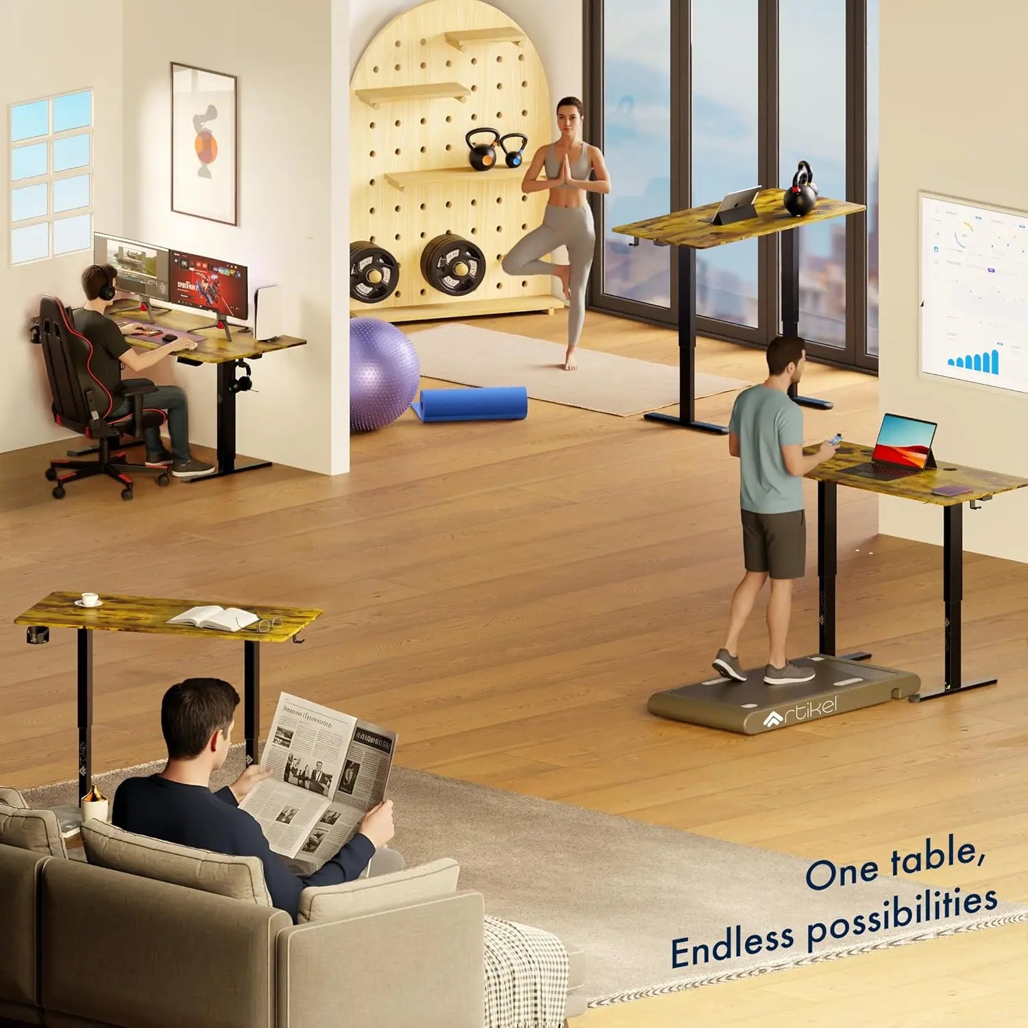 Drogo Eco Electric Height Adjustable Table for Office Work & Home Sit Stand Gaming Desk (120x60cm) Drogo India