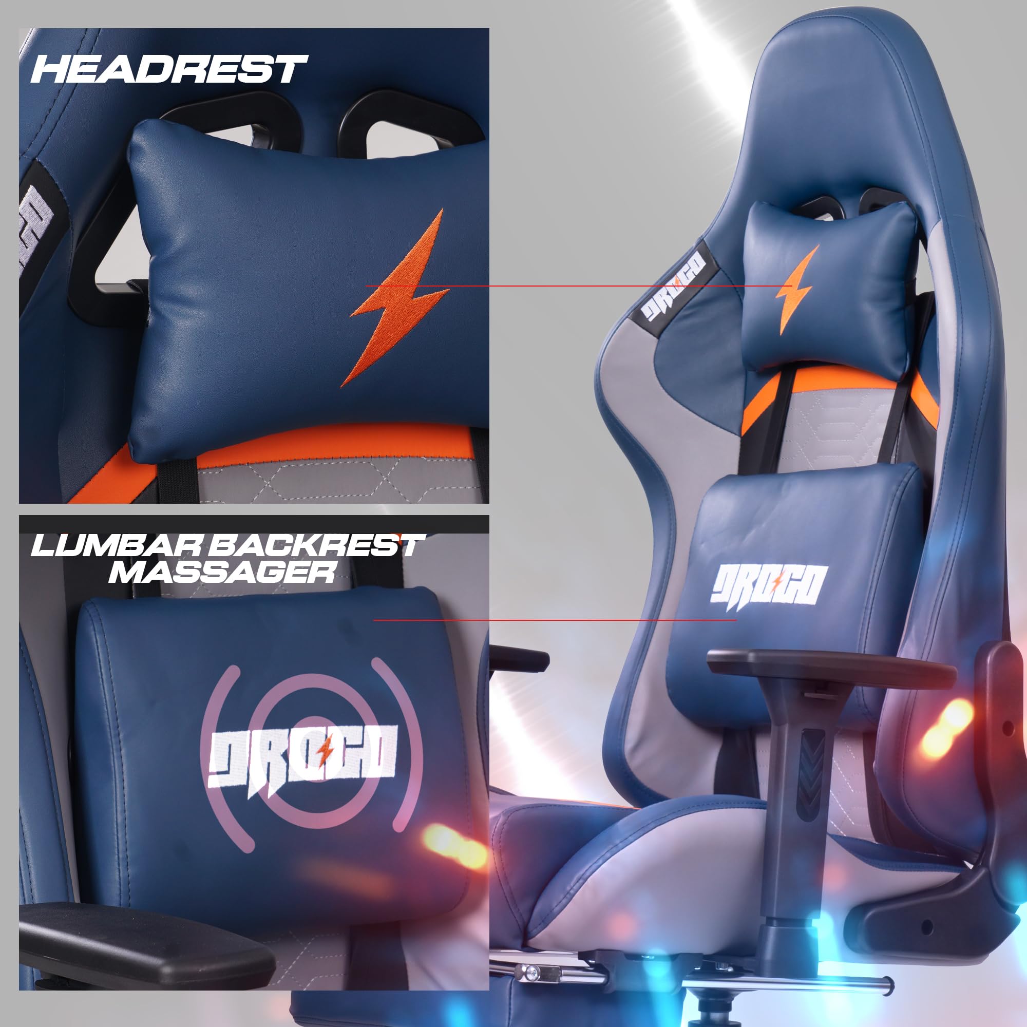 Drogo Racer Pro Series Gaming Chair Computer Chair With Pu Leather, Adjustable Seat