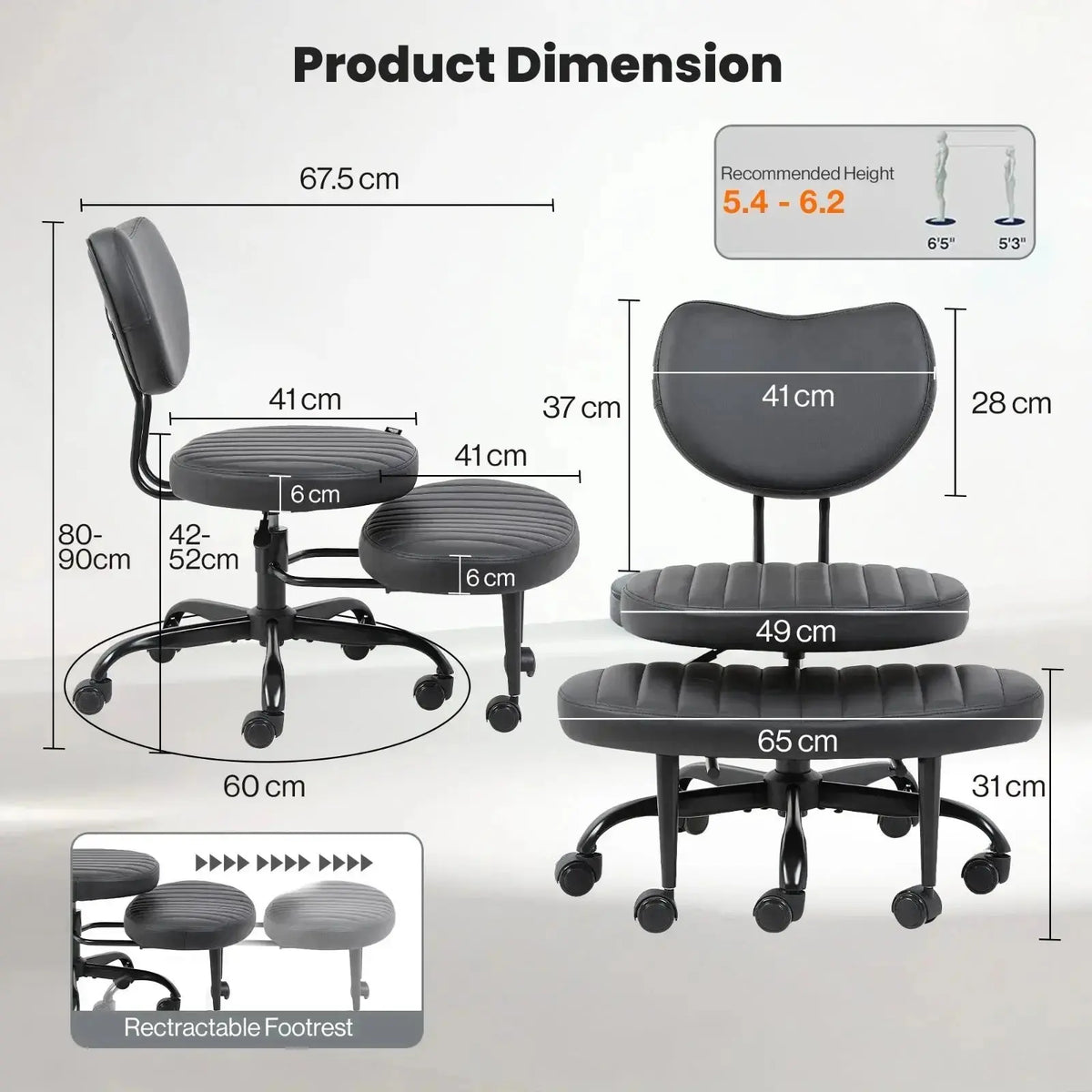 PREORDER Drogo Meditura Cross Legged Office Chair with Wheels, Wide Criss Cross Kneeling Drogo India