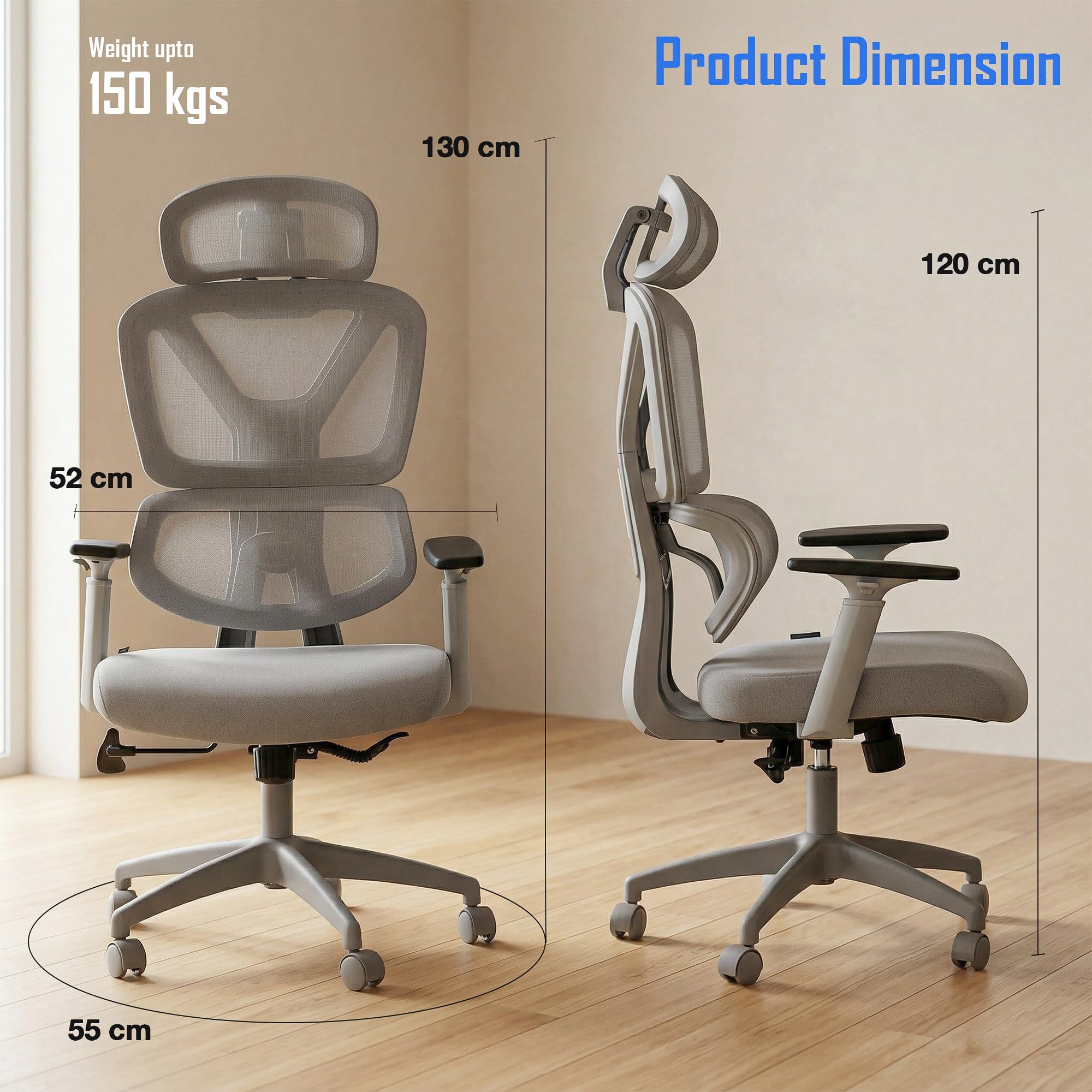 Drogo FlexY Series Ergonomic Office Mesh Chair with Armrest