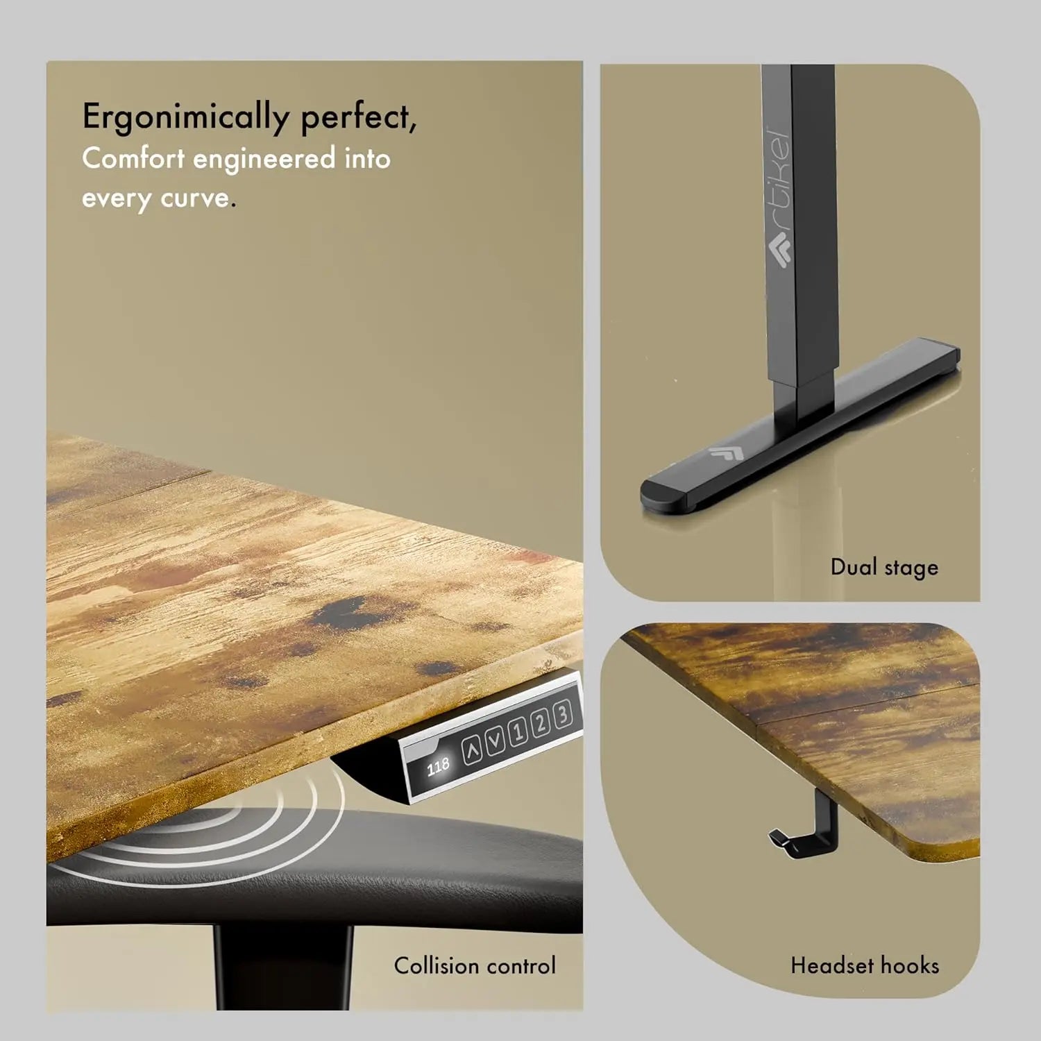 Drogo Eco Electric Height Adjustable Table for Office Work & Home Sit Stand Gaming Desk (120x60cm) Drogo India