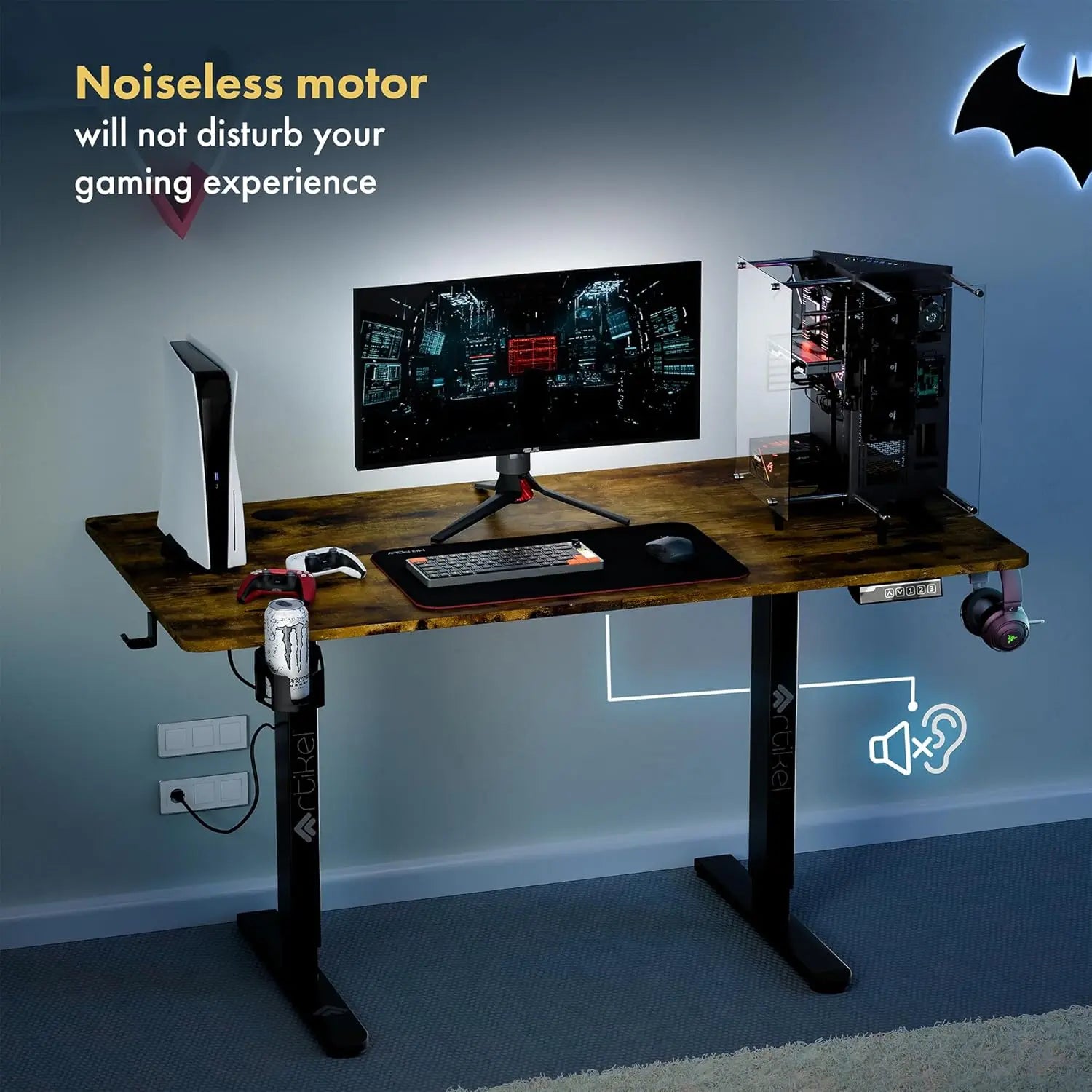 Drogo Eco Electric Height Adjustable Table for Office Work & Home Sit Stand Gaming Desk (120x60cm) Drogo India