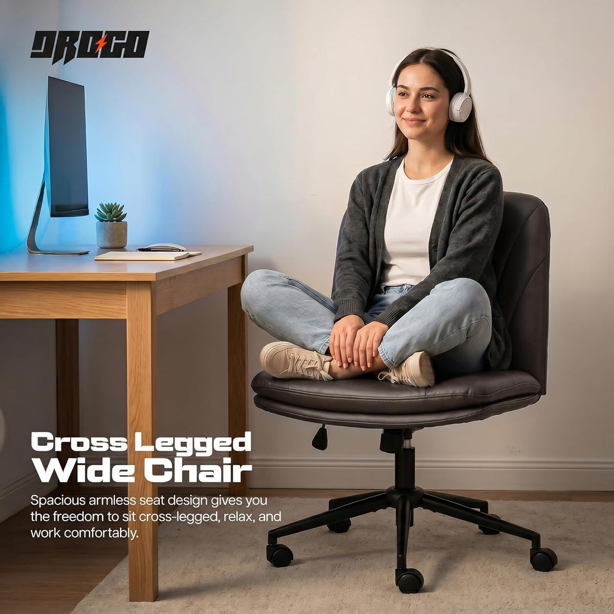 Zen Cross Legged Chair for Work from Home (Beige)