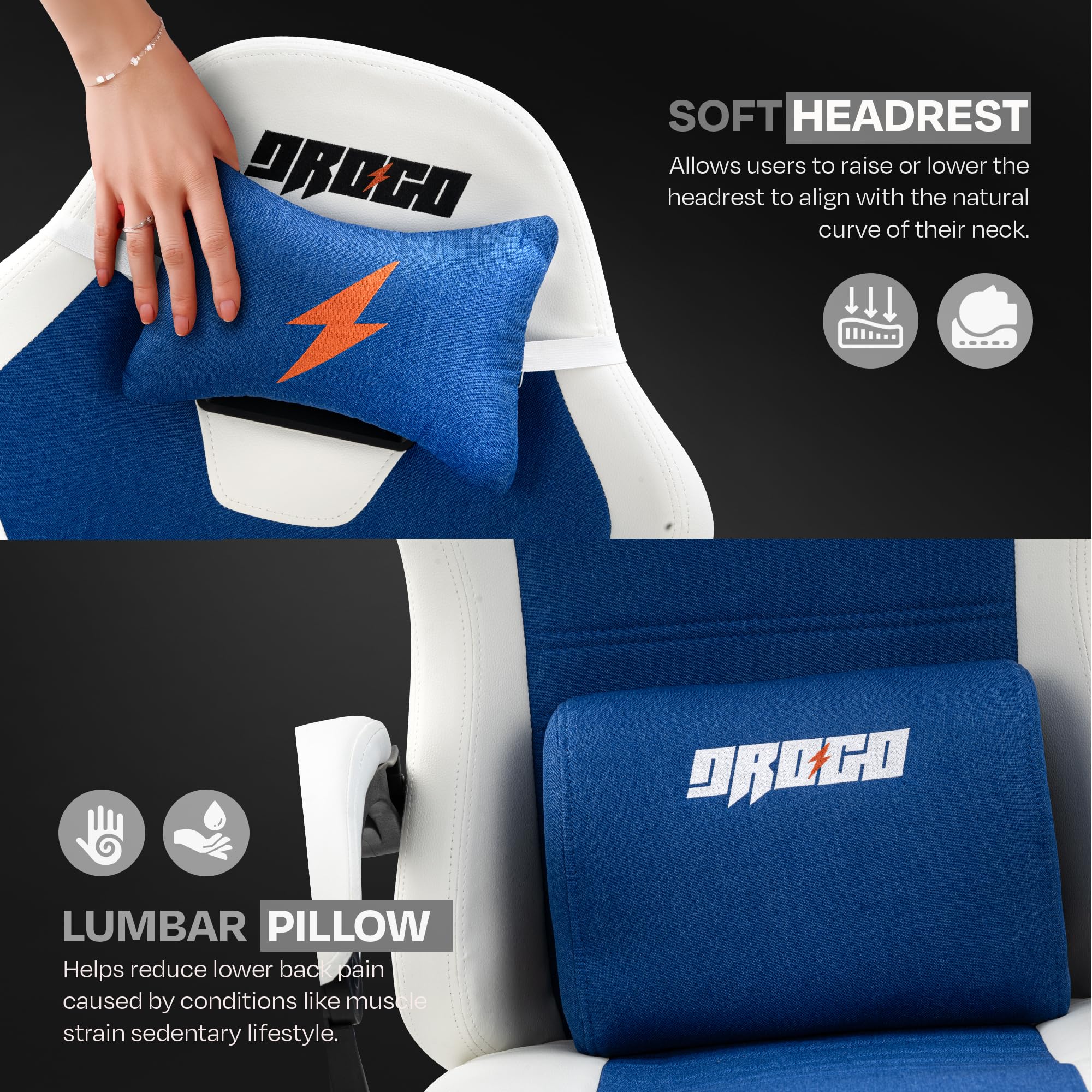 Drogo Aura Ergonomic Gaming Chair with Premium PU Leather Fabric