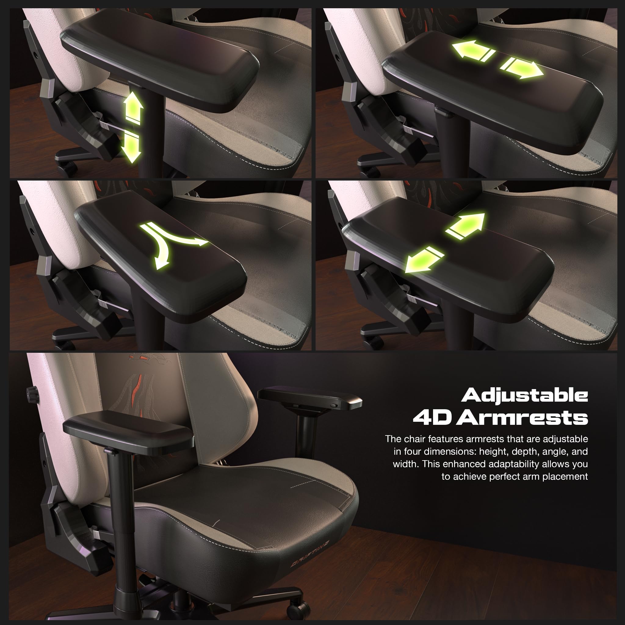 Drogo Drifting Series Ergonomic Gaming Chair with Premium Leatherette, 4D Armrest