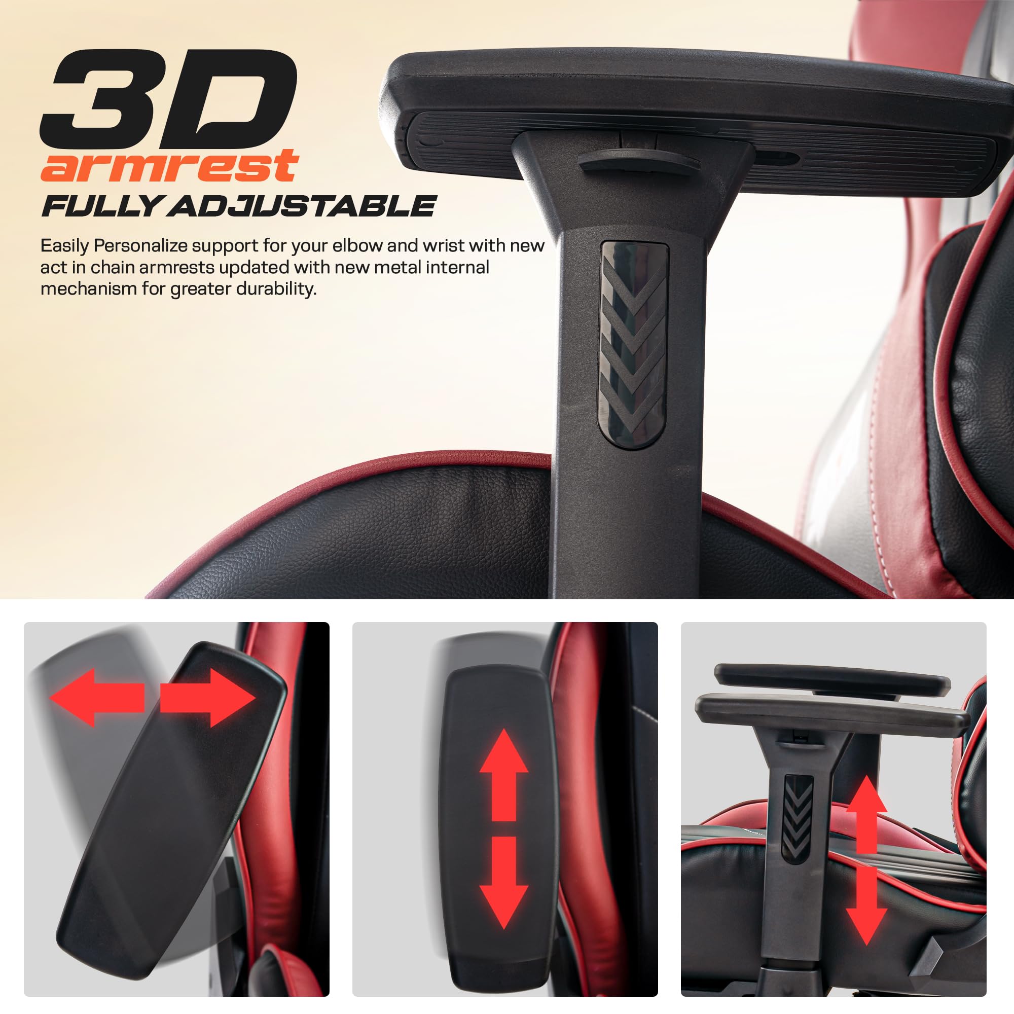 Drogo Wrath Pro Ergonomic Gaming Chair with Adjustable Seat, PU Leather