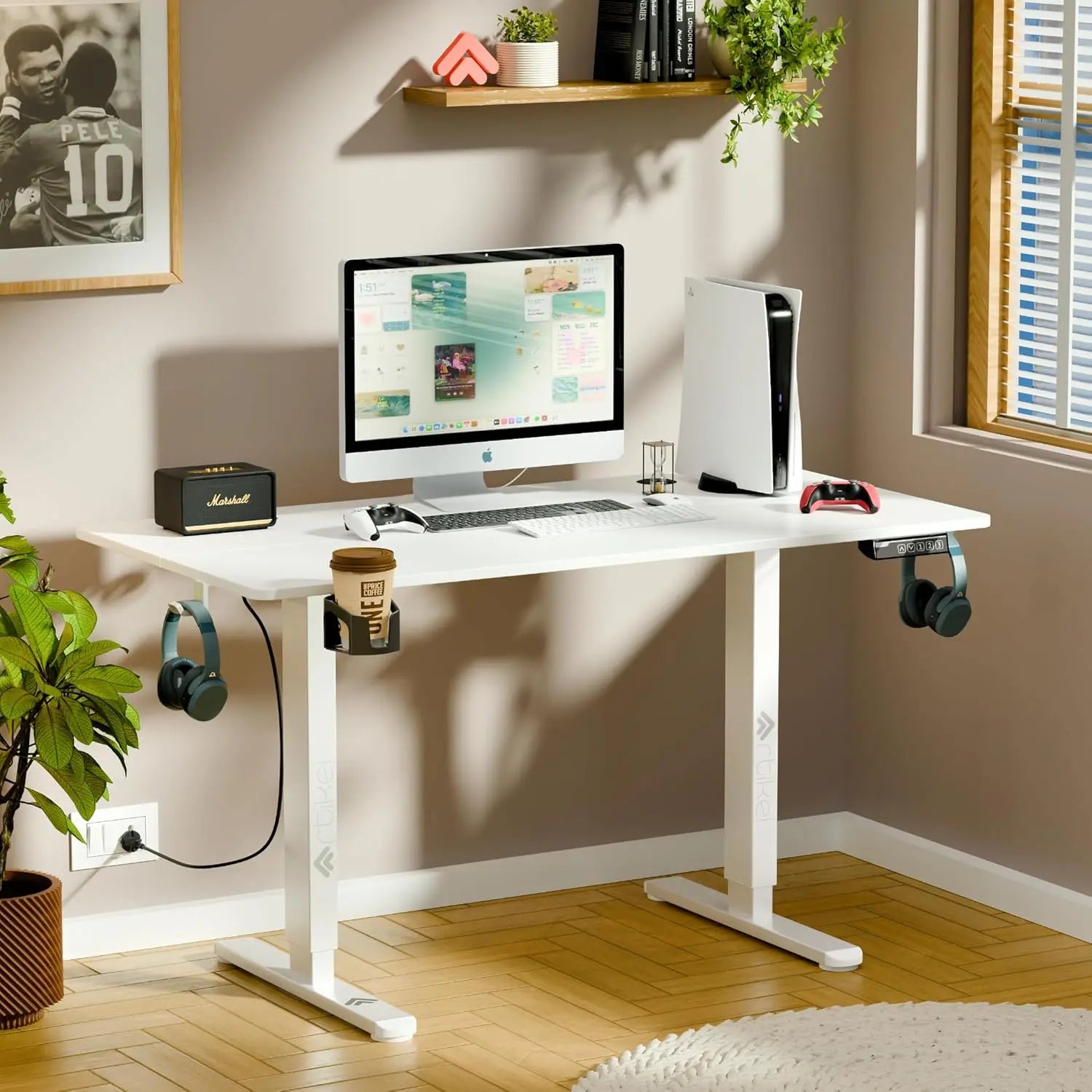 Drogo Eco Electric Height Adjustable Table for Office Work & Home Sit Stand Gaming Desk (100x60cm) Drogo India