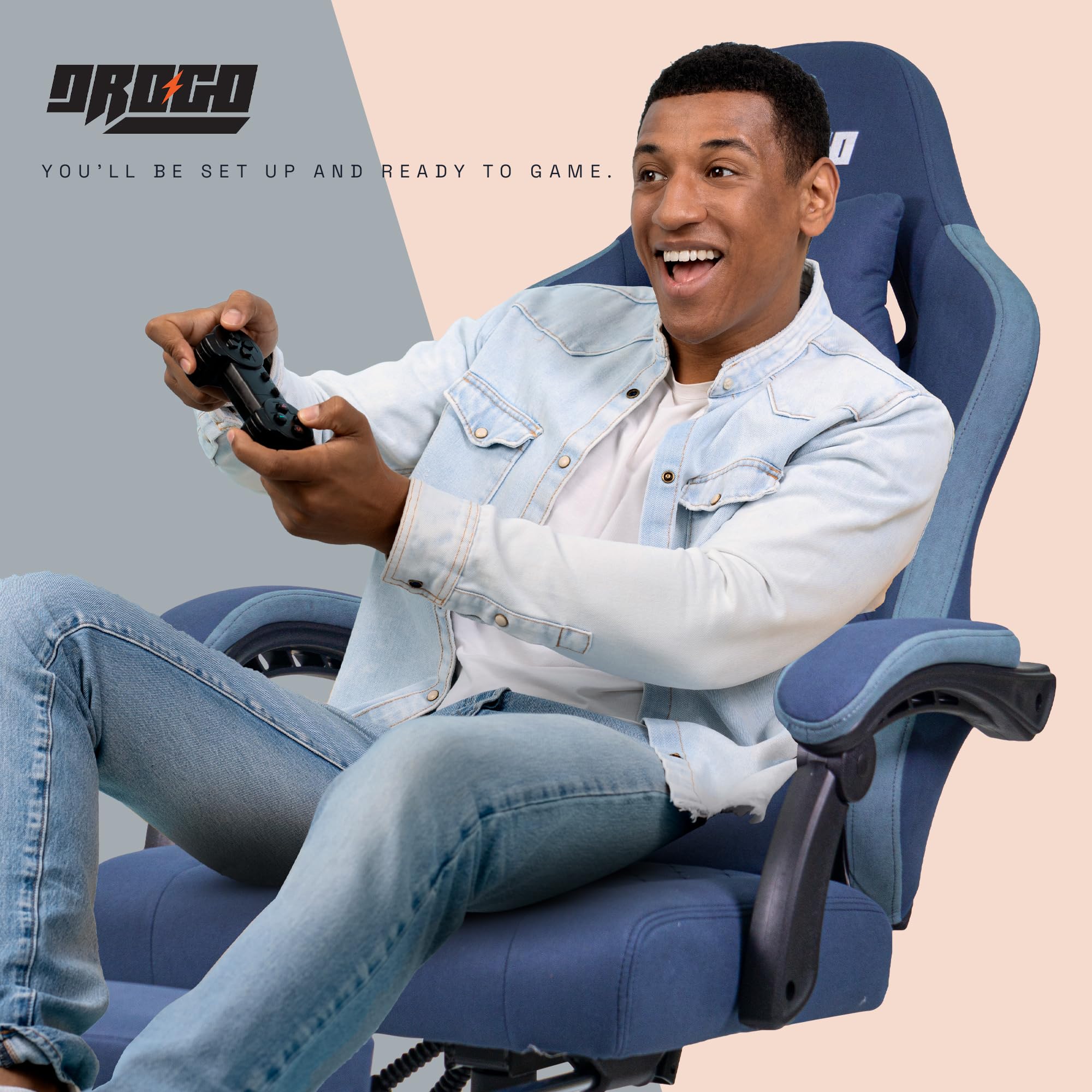 Drogo Throne Ergonomic Gaming Chair With Linkage Armrest,Foot Rest,& Adjustable Seat